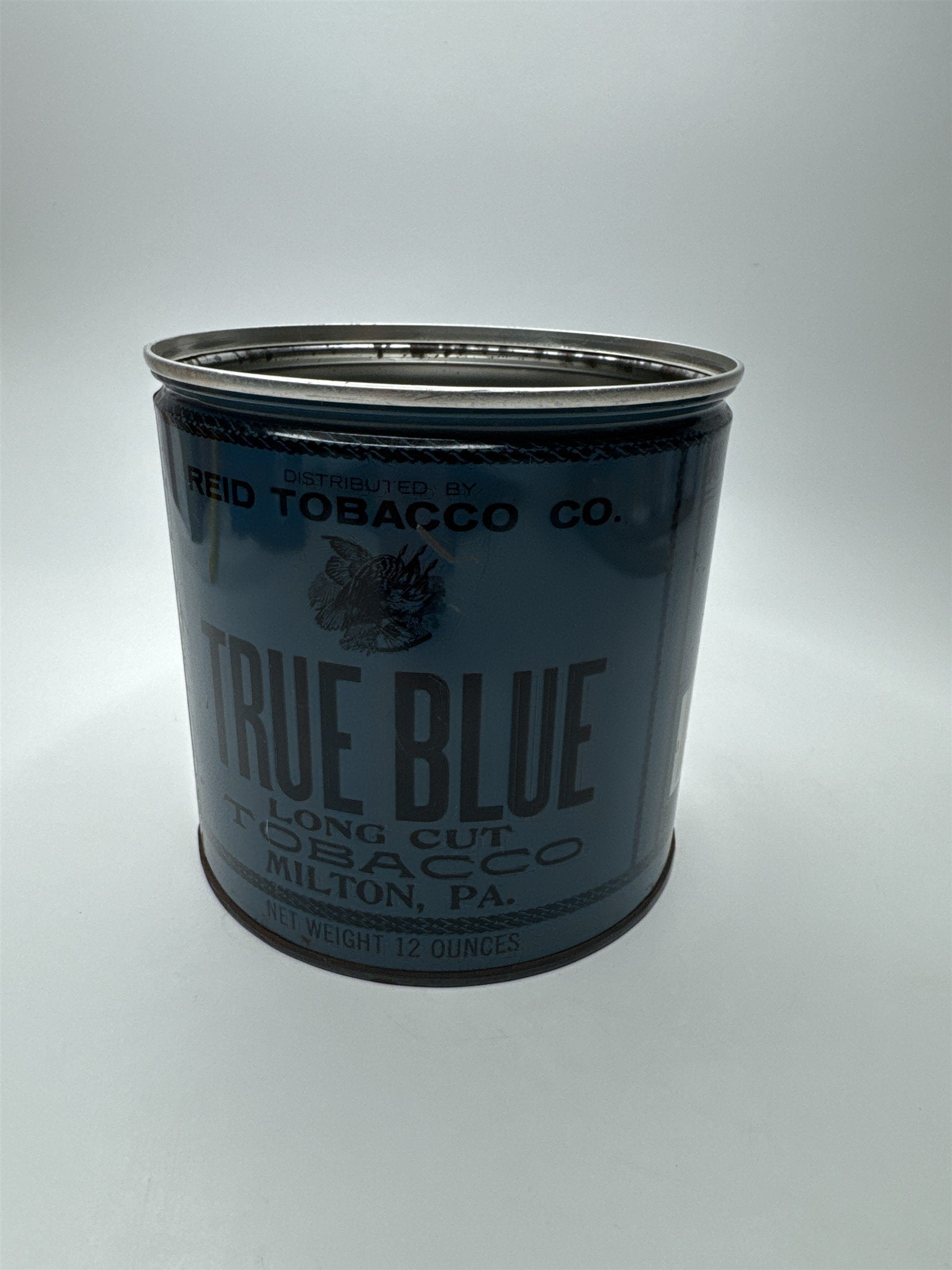 Vintage True Blue Tobacco Metal Empty Tin Milton PA Nostalgic