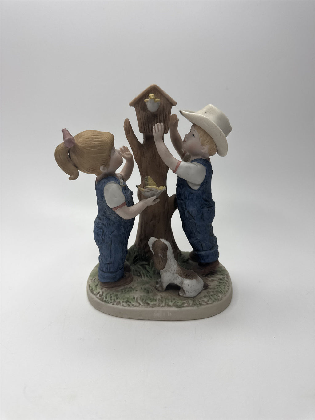 Homco Denim Days Figurine #8888 "Our Birdhouse" 1985 Home Interiors
