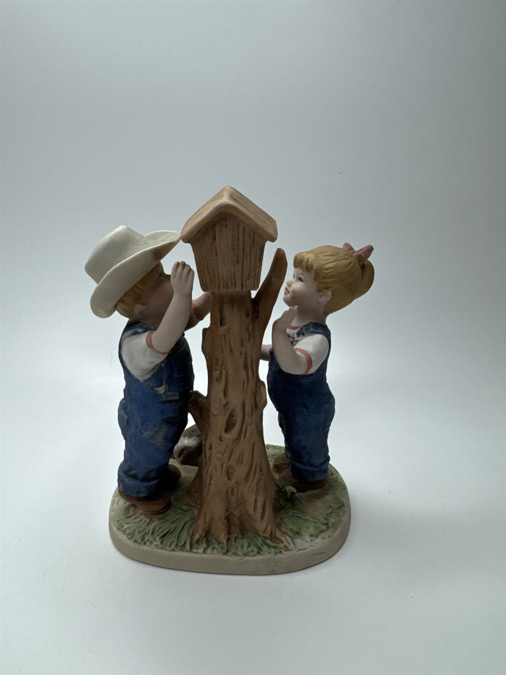 Homco Denim Days Figurine #8888 "Our Birdhouse" 1985 Home Interiors