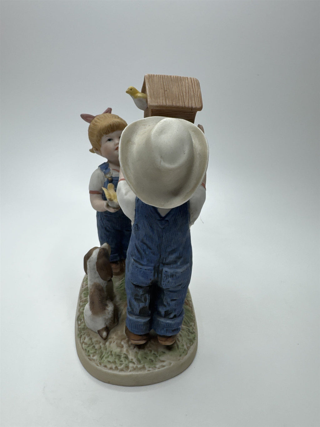 Homco Denim Days Figurine #8888 "Our Birdhouse" 1985 Home Interiors