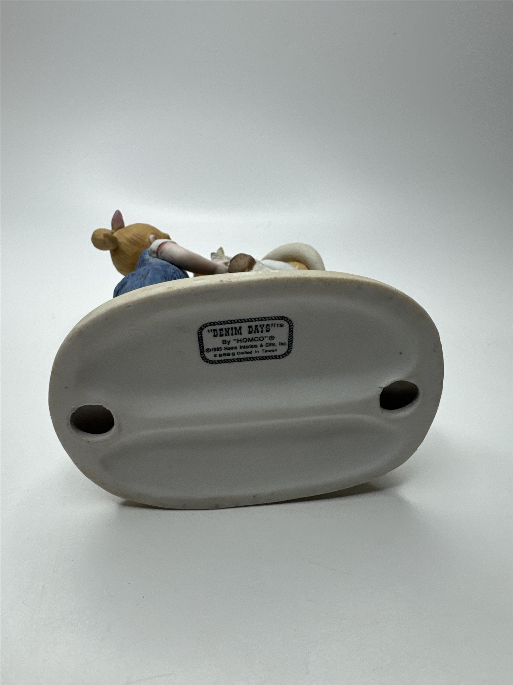 Homco Denim Days Figurine #8888 "Our Birdhouse" 1985 Home Interiors