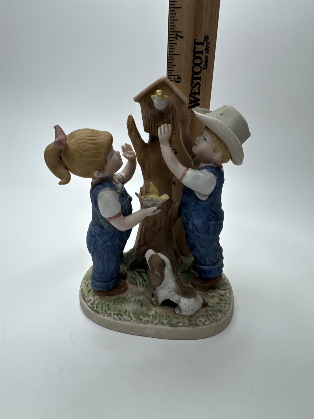 Homco Denim Days Figurine #8888 "Our Birdhouse" 1985 Home Interiors