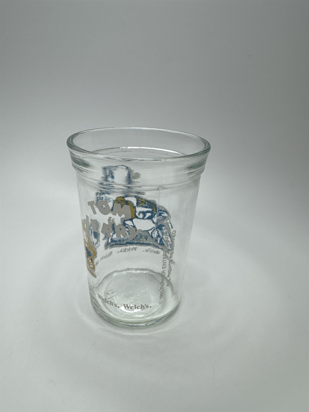Vintage Welch's Grape Jelly Tom and Jerry Glass Jar Playing Soccer Ball