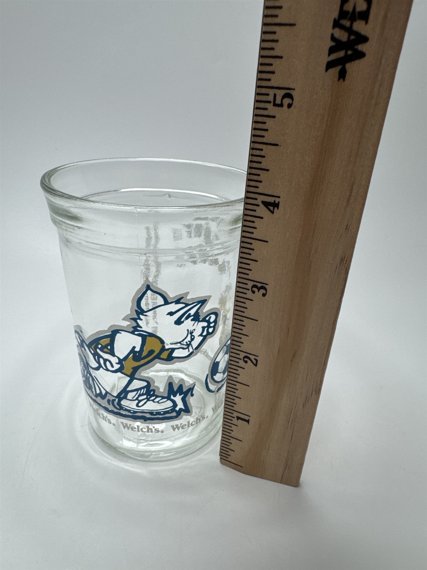 Vintage Welch's Grape Jelly Tom and Jerry Glass Jar Playing Soccer Ball