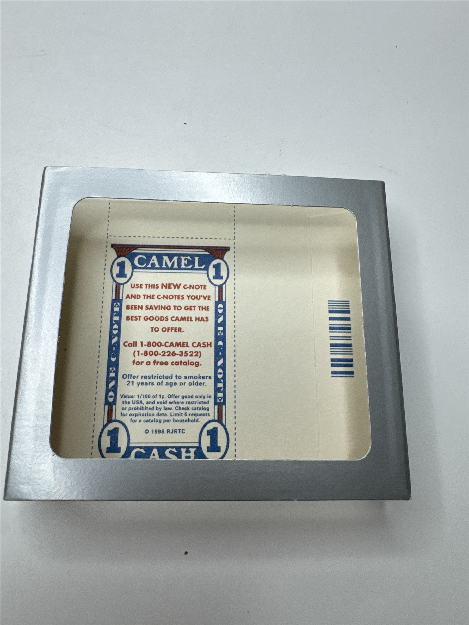 Vintage 1998 Camel Lights /w 1 Camel Cash C-Note Empty Cigarette Container Tin