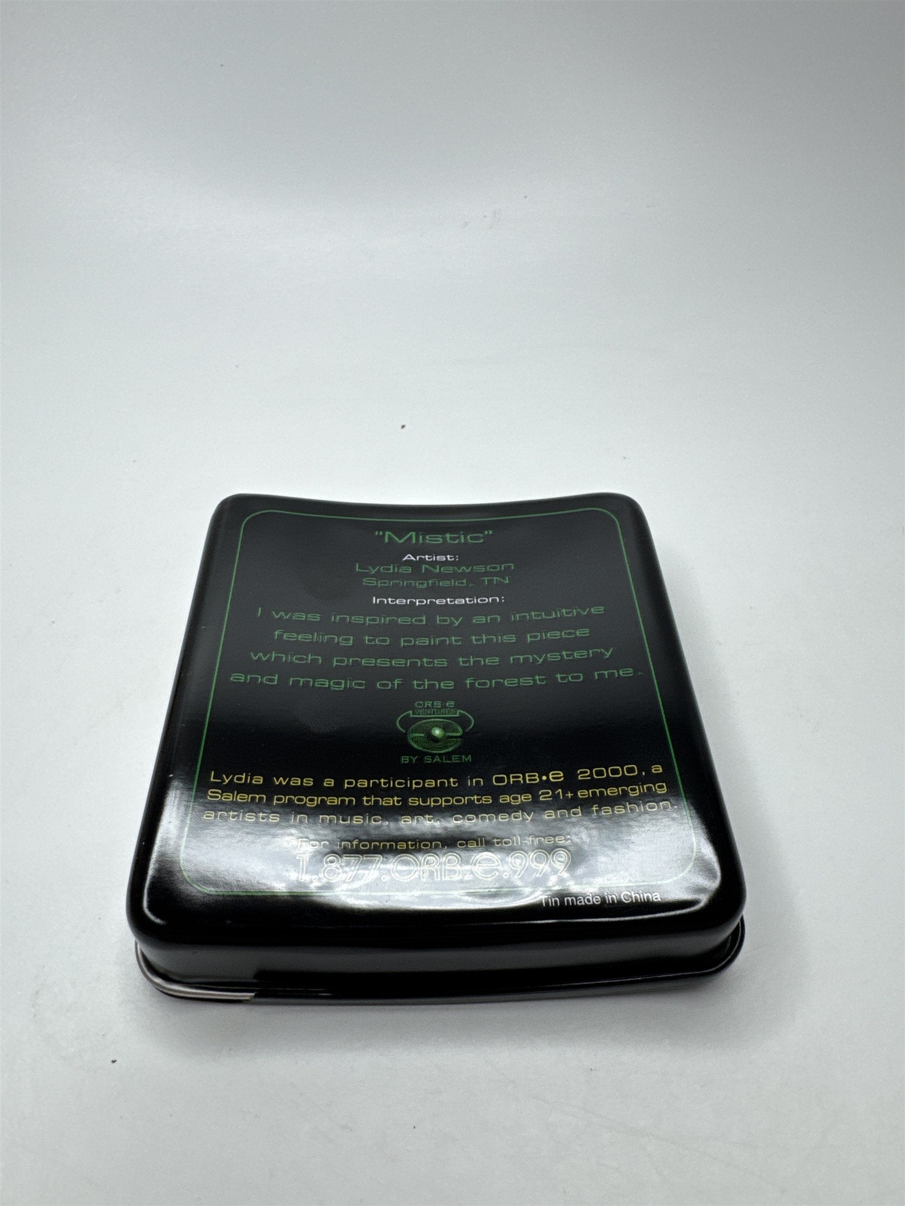 Vintage Salem Mystic by Lydia Newson Springfield TN Sliding Cigarette Empty Tin