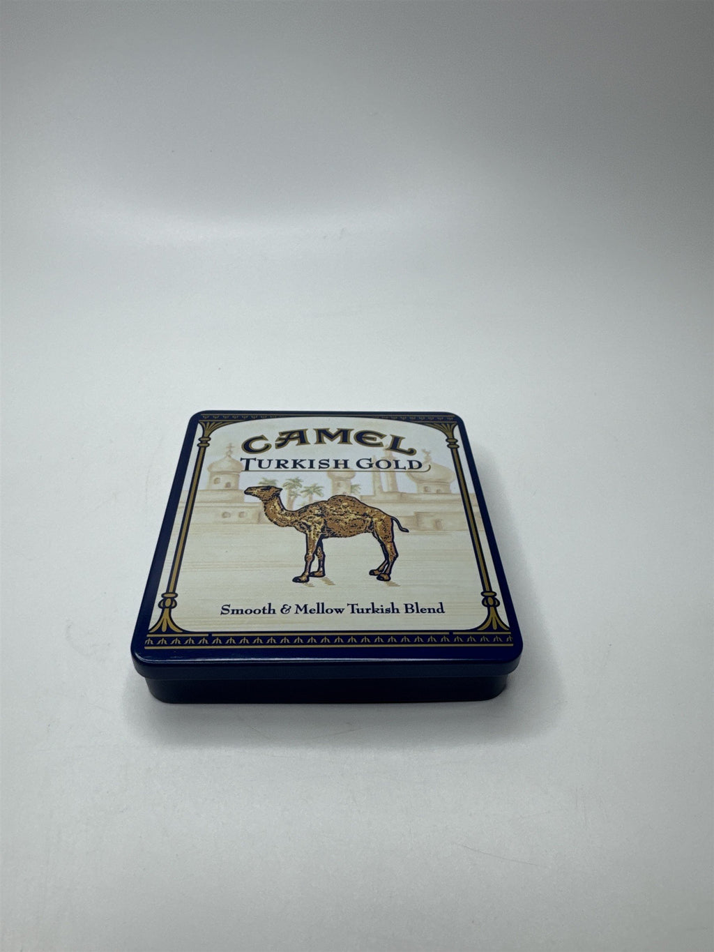 Vintage Camel Turkish Gold Flip Top Empty Cigarette Tin Container Nostalgic