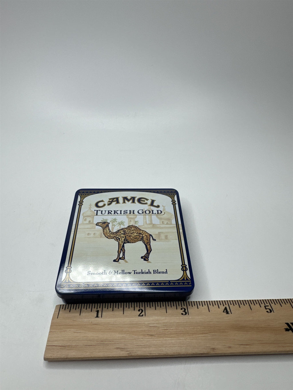 Vintage Camel Turkish Gold Flip Top Empty Cigarette Tin Container Nostalgic