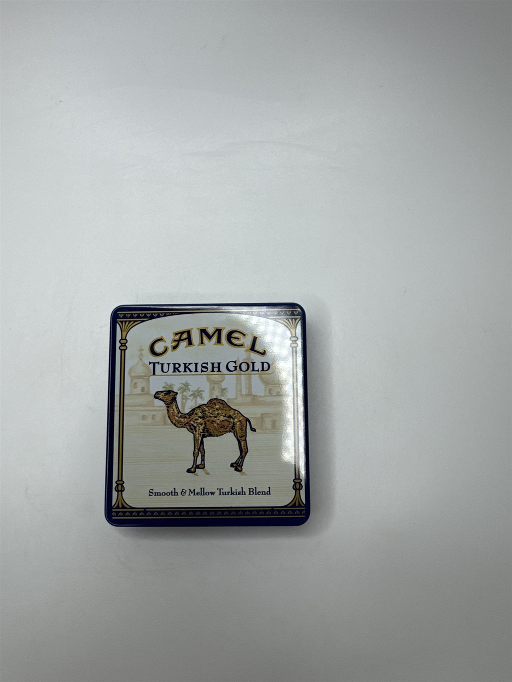 Vintage Camel Turkish Gold Flip Top Empty Cigarette Tin Container Nostalgic