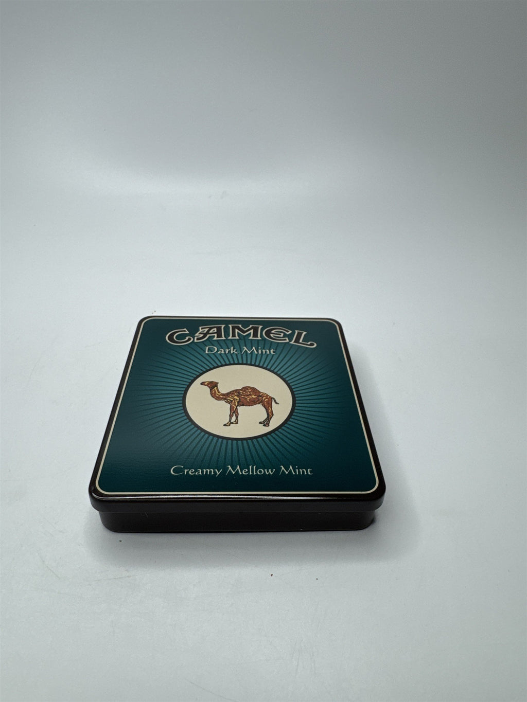 Vintage Camel Dark Mint Flip Top Empty Cigarette Tin Container Nostalgic