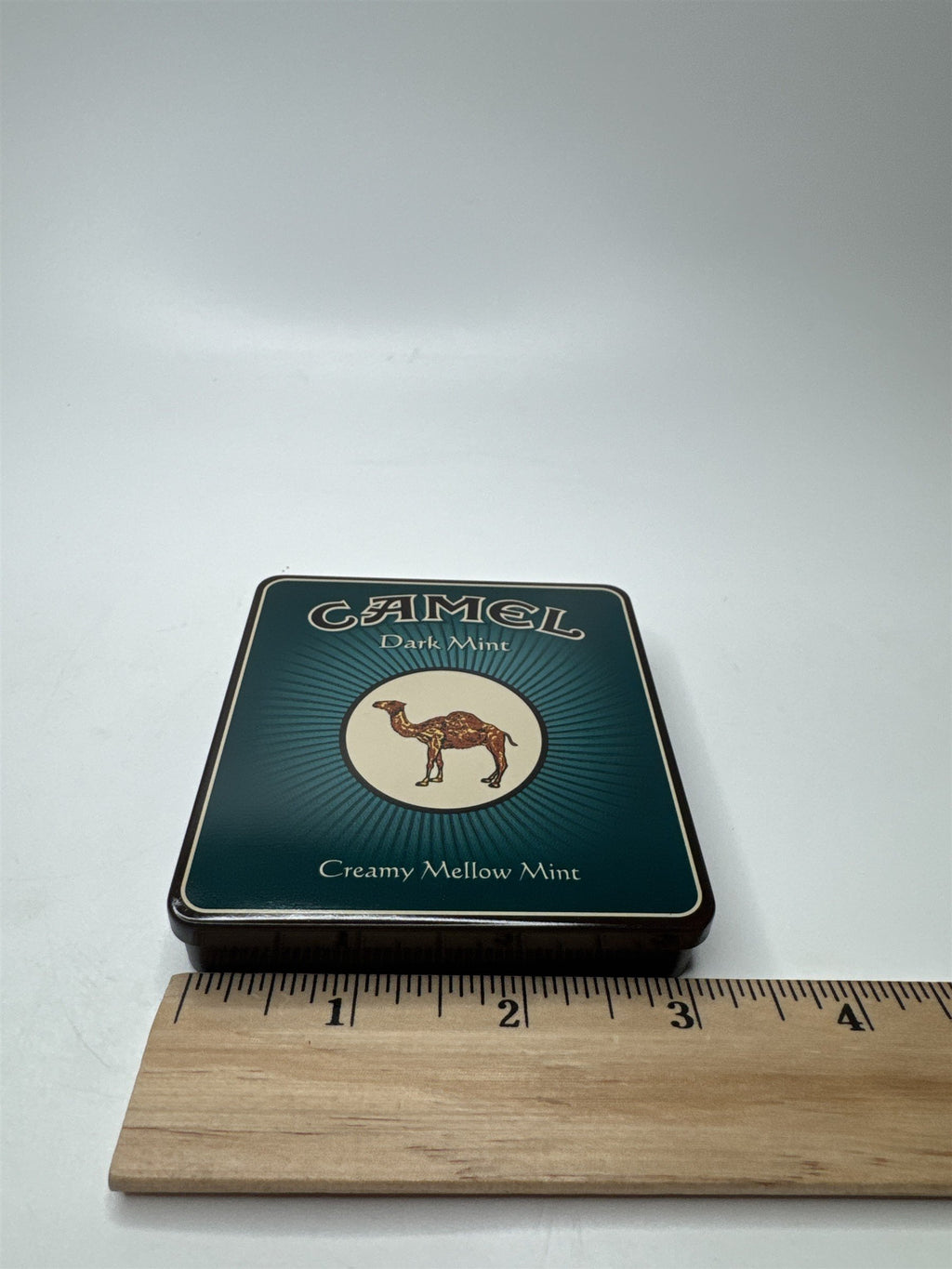 Vintage Camel Dark Mint Flip Top Empty Cigarette Tin Container Nostalgic
