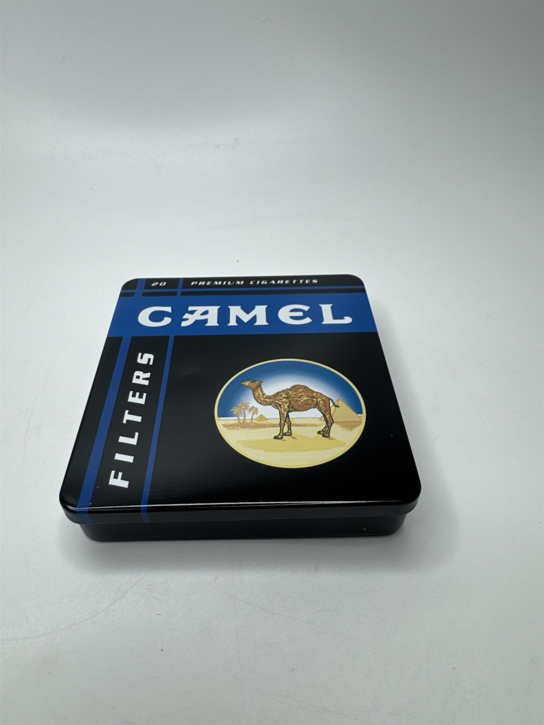 Vintage Camel Filters Flip Top Empty Cigarette Tin Container Nostalgic