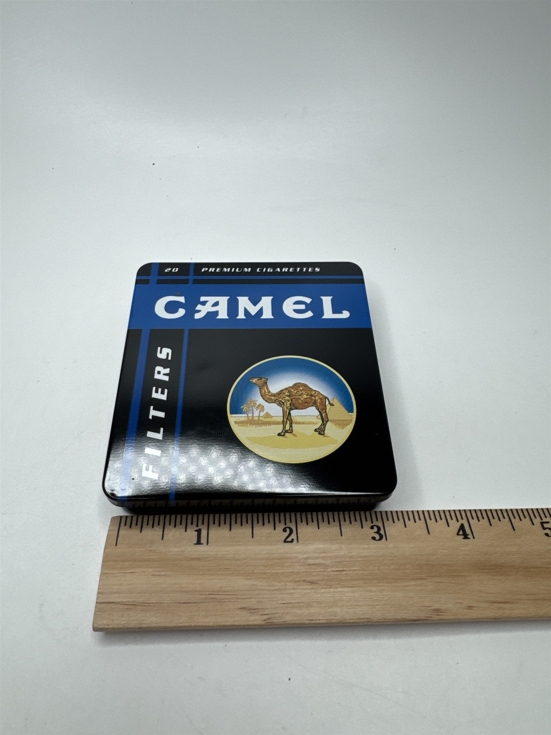 Vintage Camel Filters Flip Top Empty Cigarette Tin Container Nostalgic