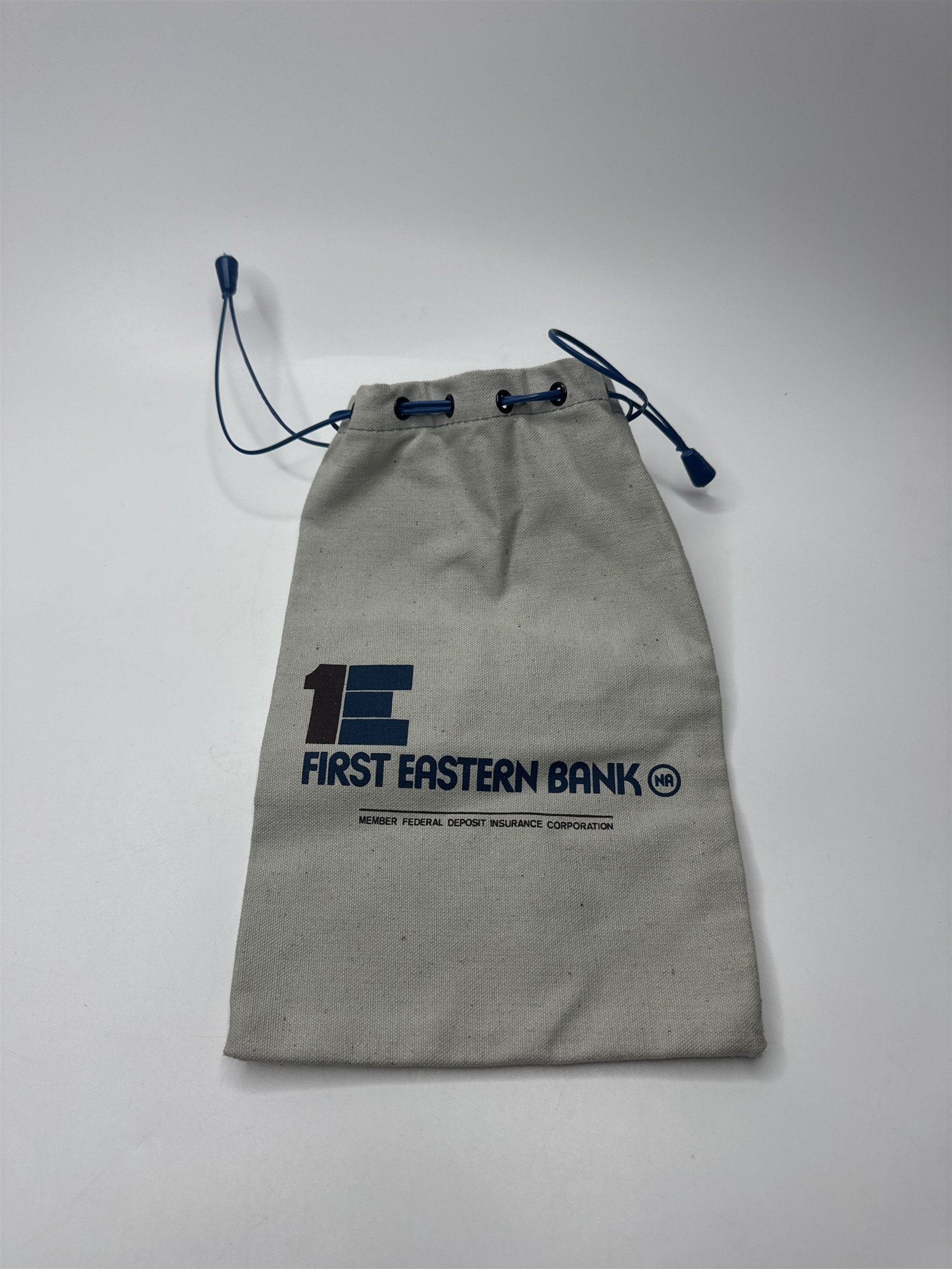 Vintage First Eastern Bank NA Gray Deposit Money Bag