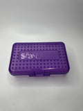 Vintage Spacemaker Pencil Box w Hatch Latching Lid Newell Office Products PURPLE