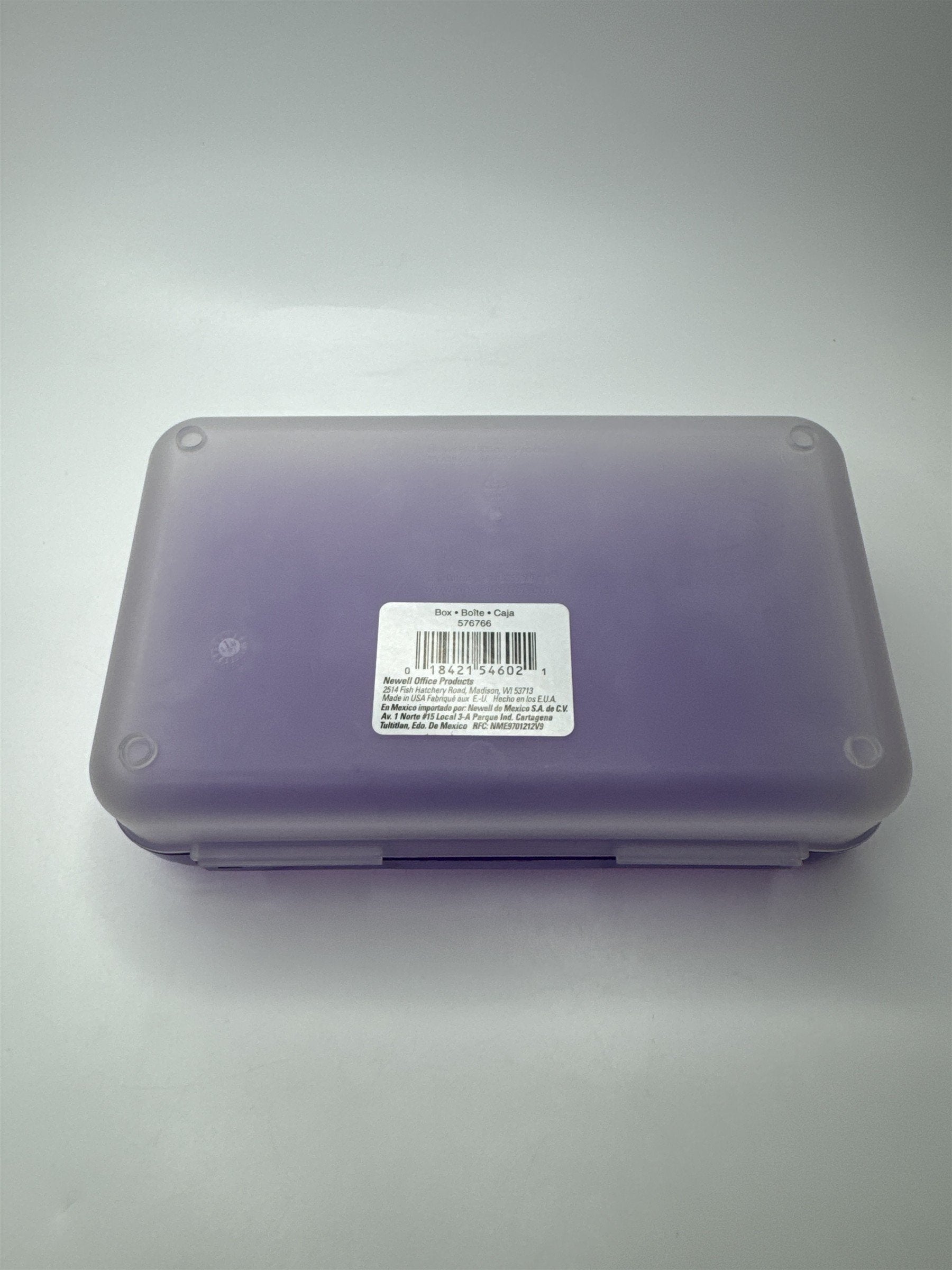 Vintage Spacemaker Pencil Box w Hatch Latching Lid Newell Office Products PURPLE