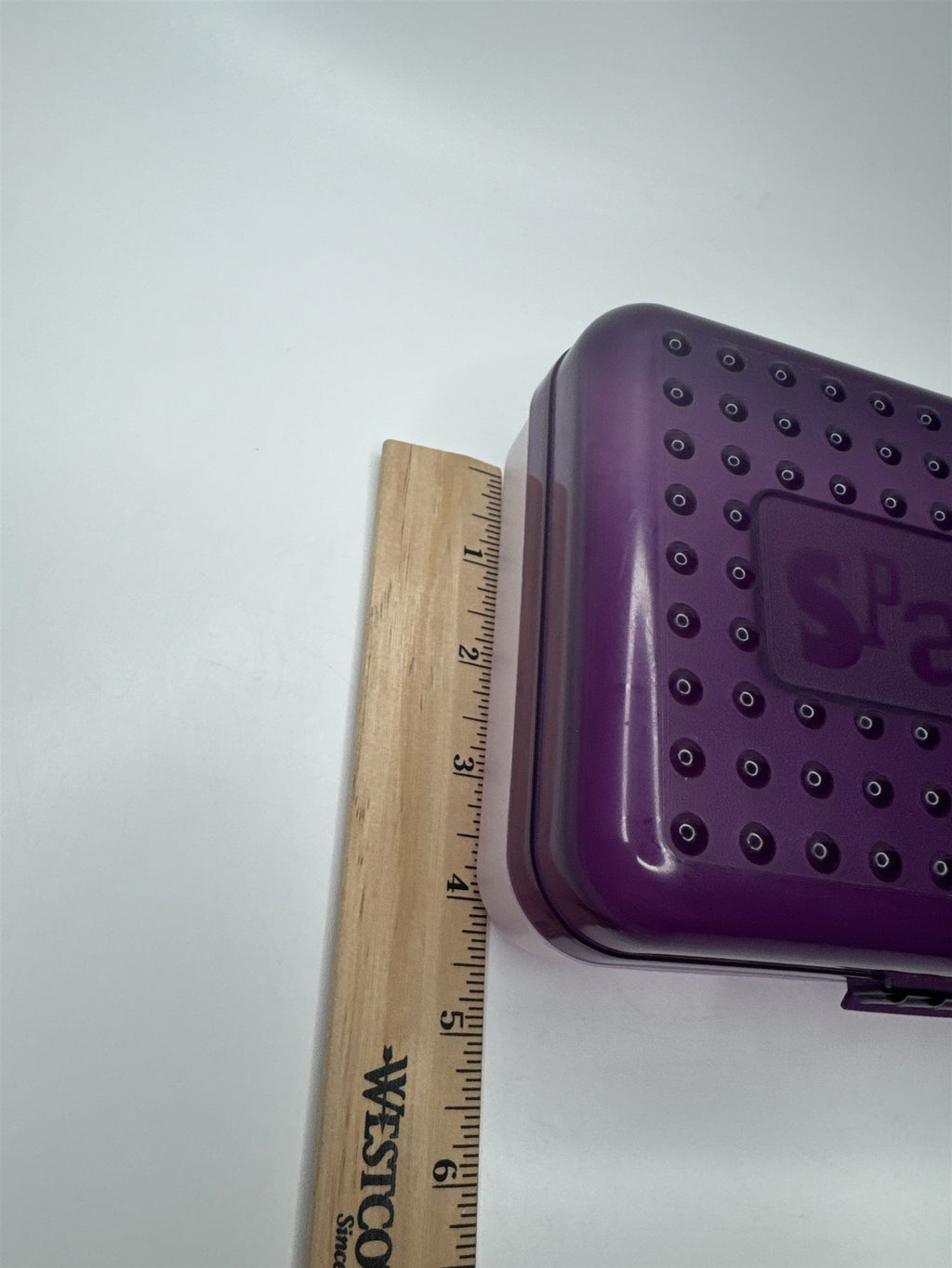Vintage Spacemaker Pencil Box w Hatch Latching Lid Newell Office Products PURPLE
