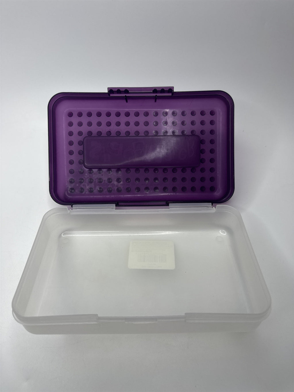 Vintage Spacemaker Pencil Box w Hatch Latching Lid Newell Office Products PURPLE