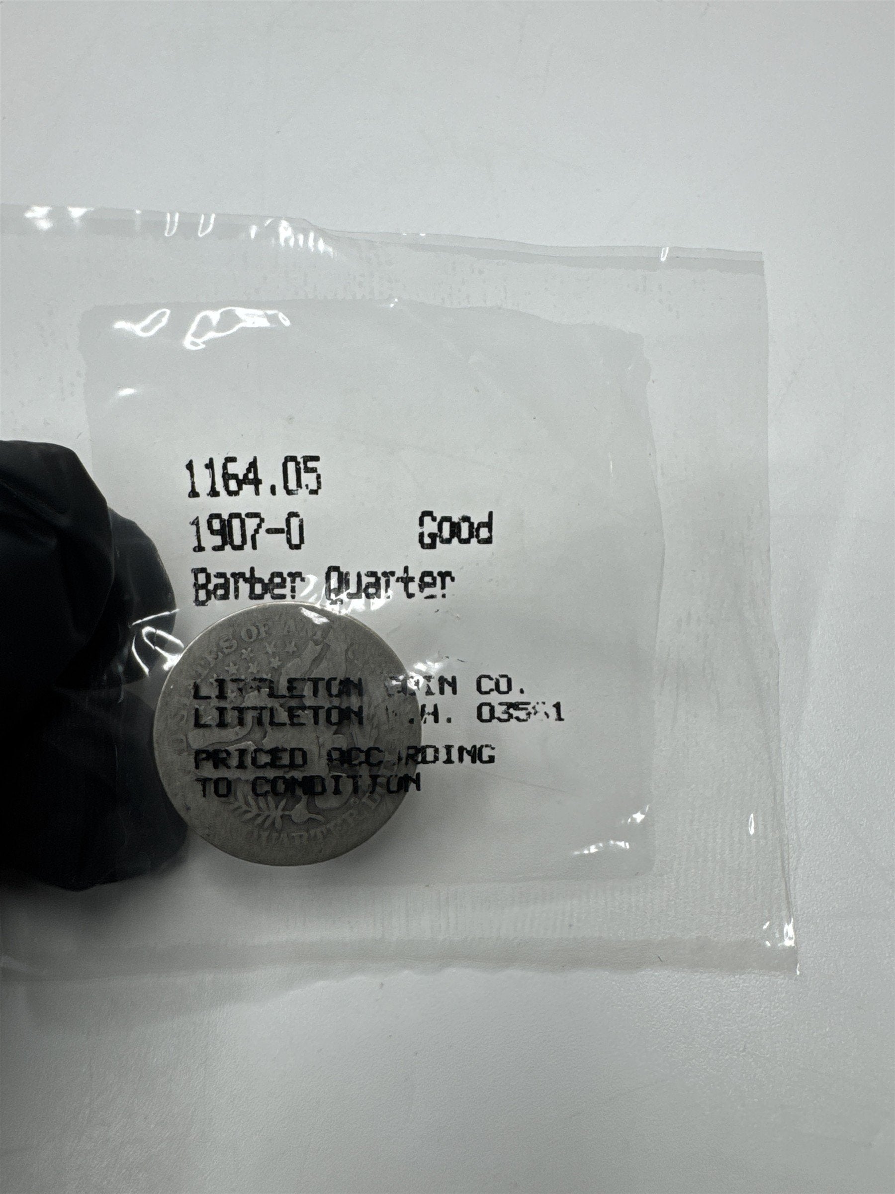 1907-D Barber Quarter Good Condition ~ Scarce Coin ~ Littleton Coin Co