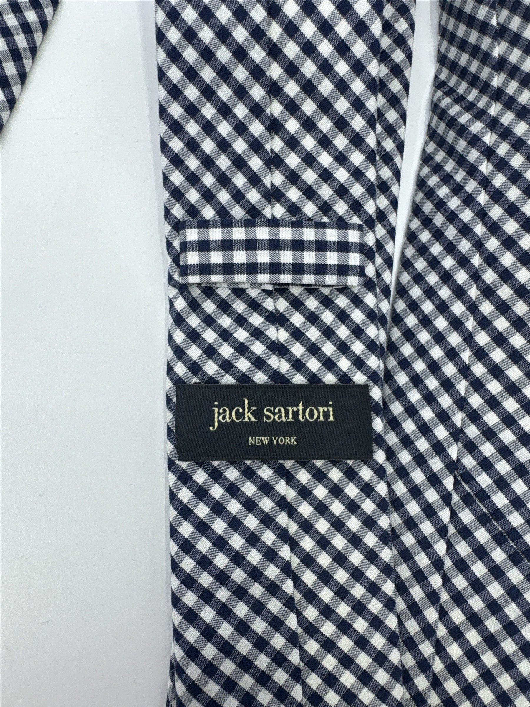 Blue And White Plaid Jack Sartori New York Slim Men's Neck Tie