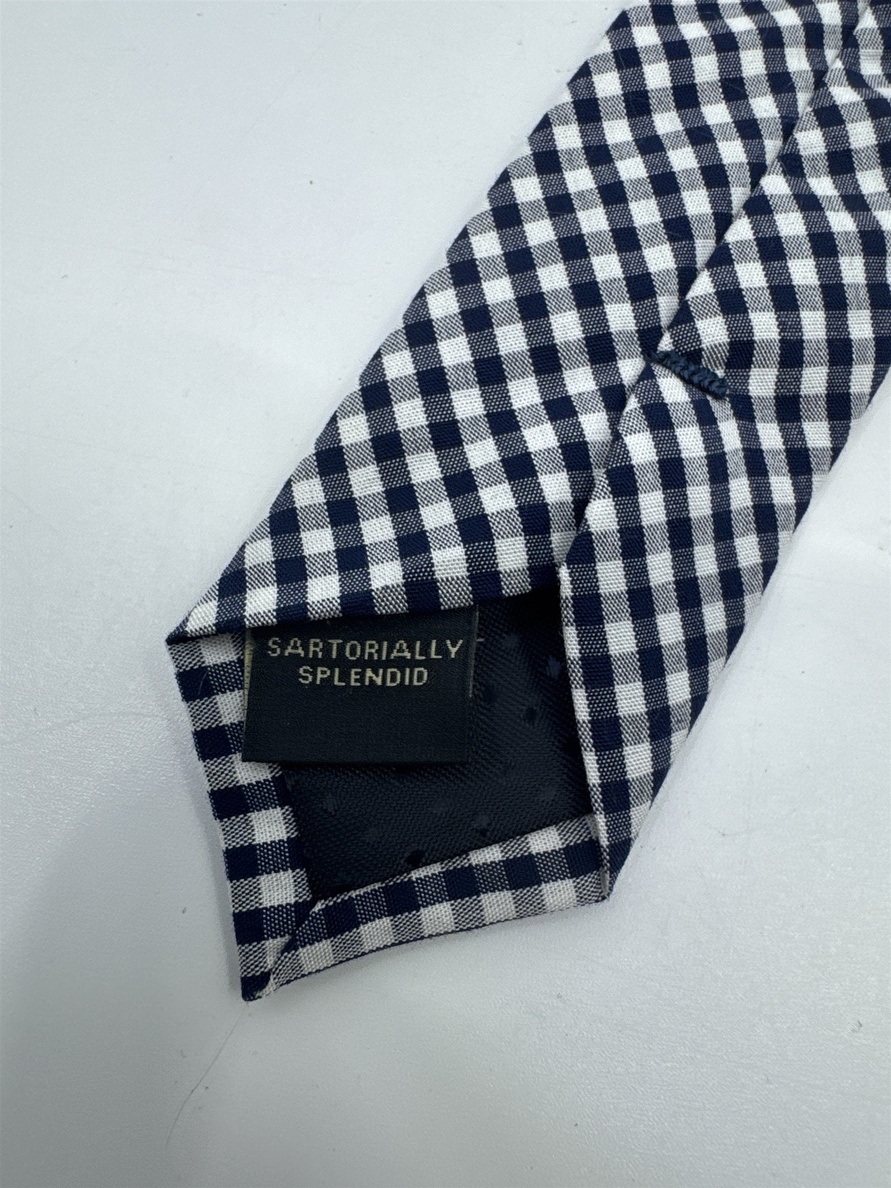 Blue And White Plaid Jack Sartori New York Slim Men's Neck Tie