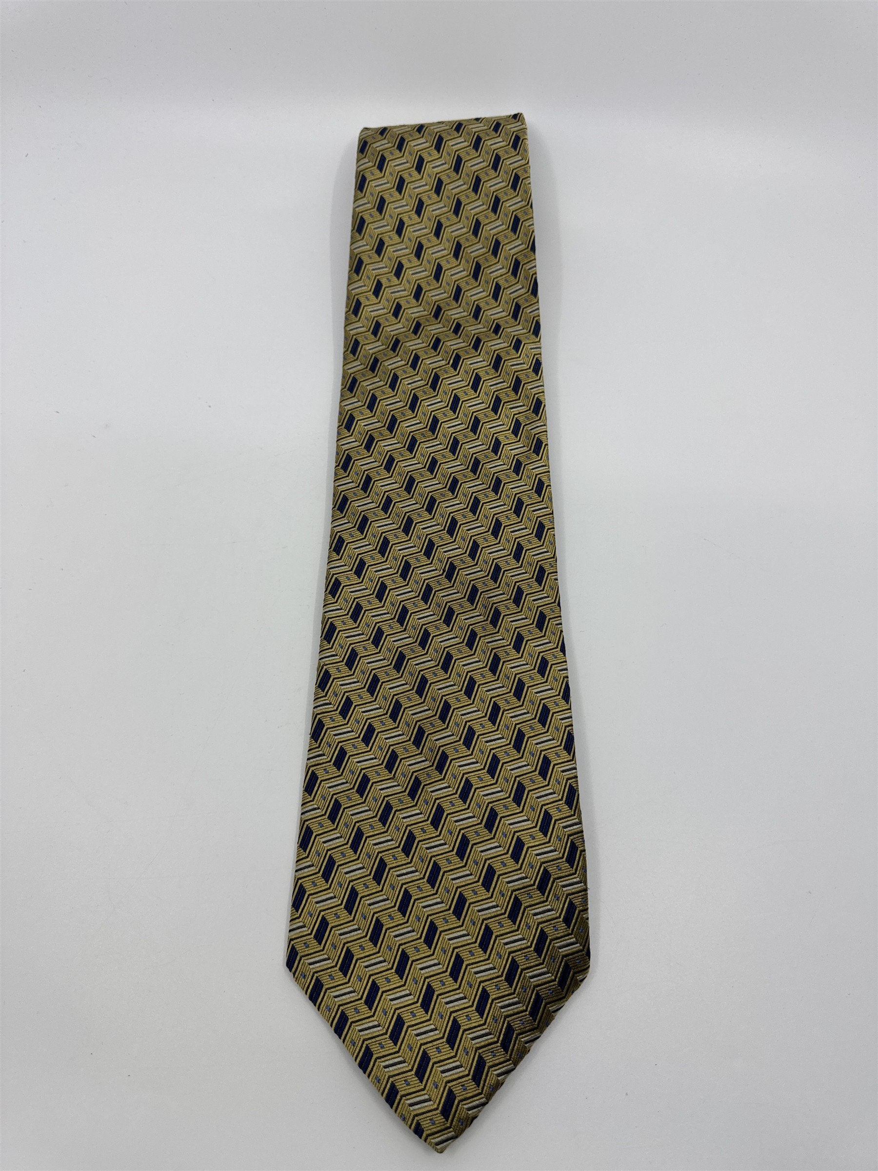 Gold And Blue Studio Fumagalli's Men's Neck Tie 100 Percent Silk