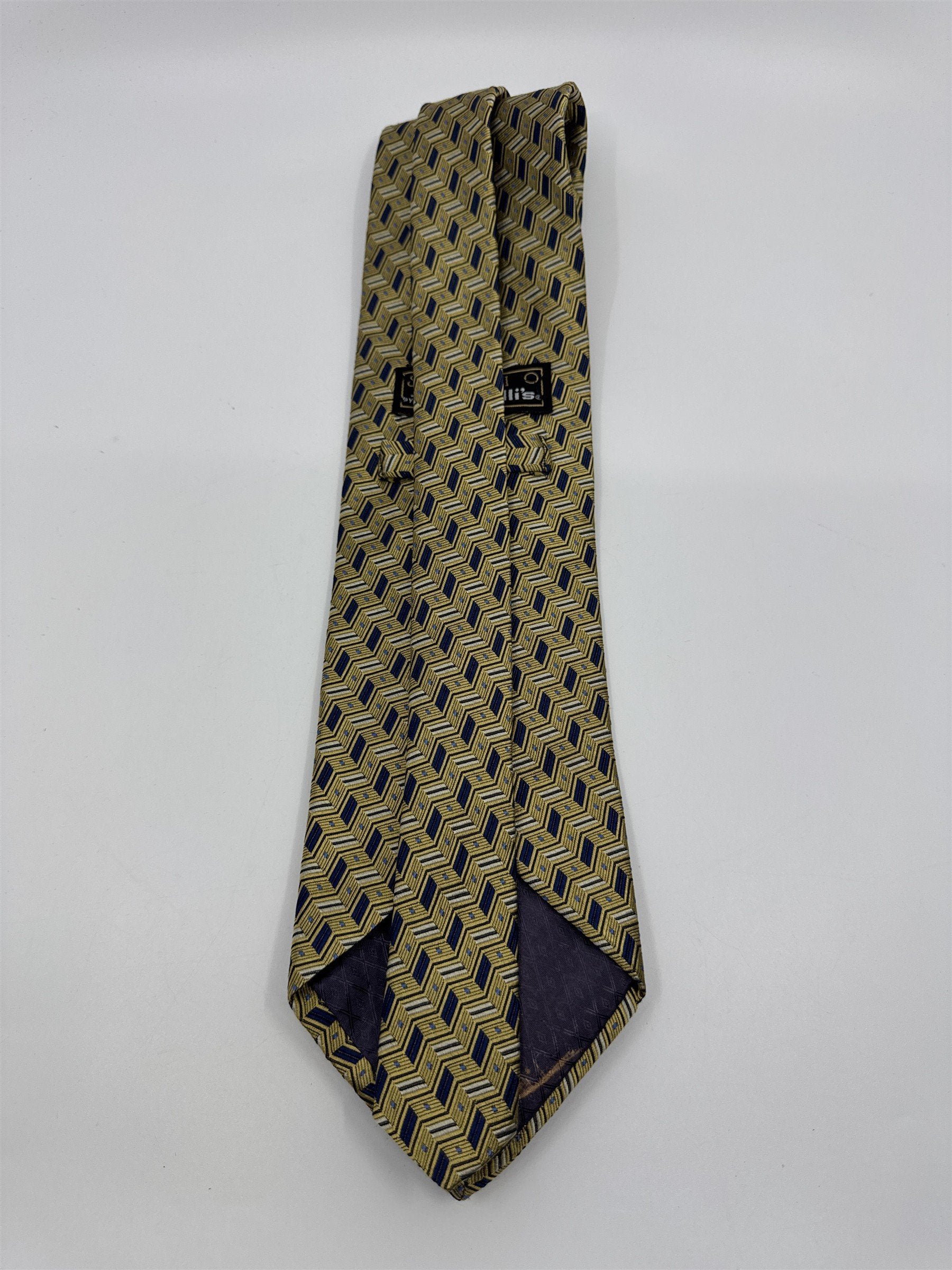 Gold And Blue Studio Fumagalli's Men's Neck Tie 100 Percent Silk