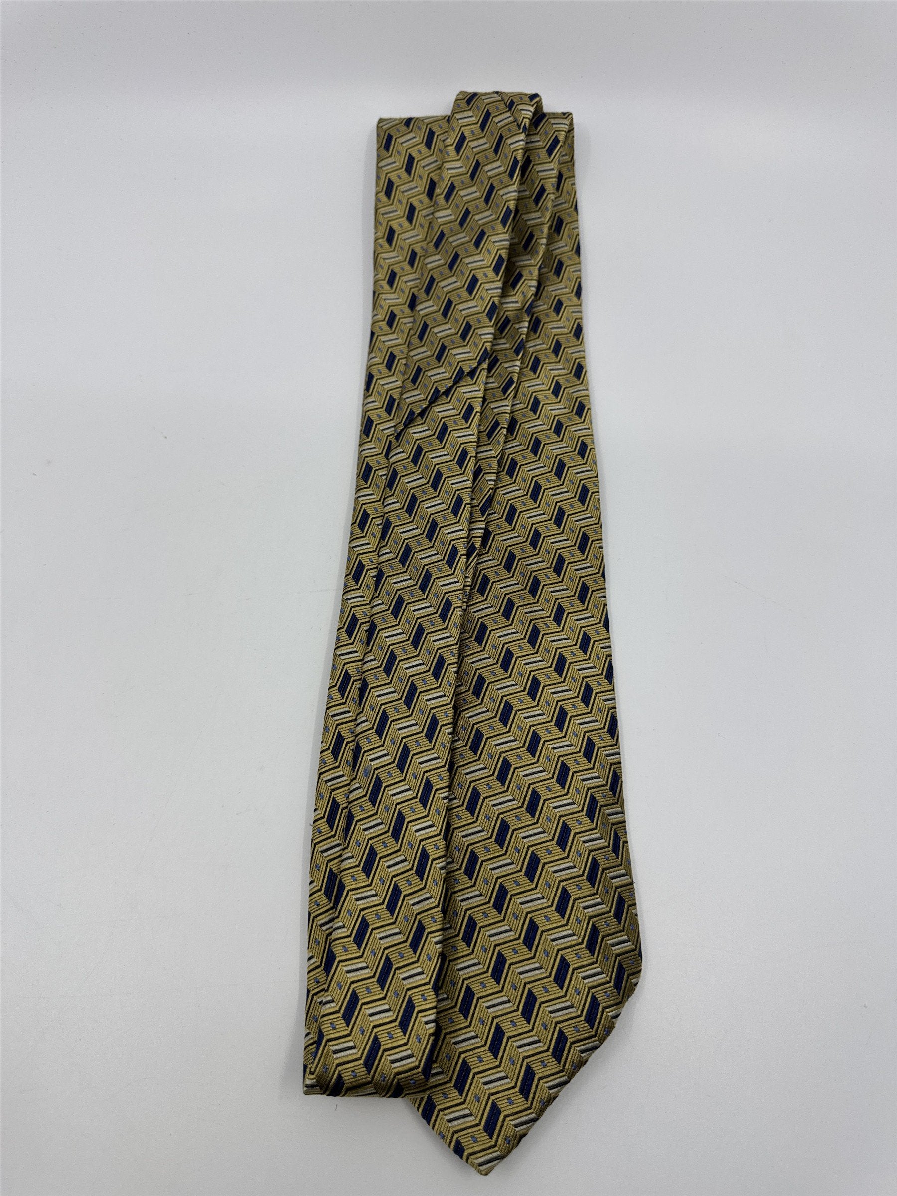 Gold And Blue Studio Fumagalli's Men's Neck Tie 100 Percent Silk