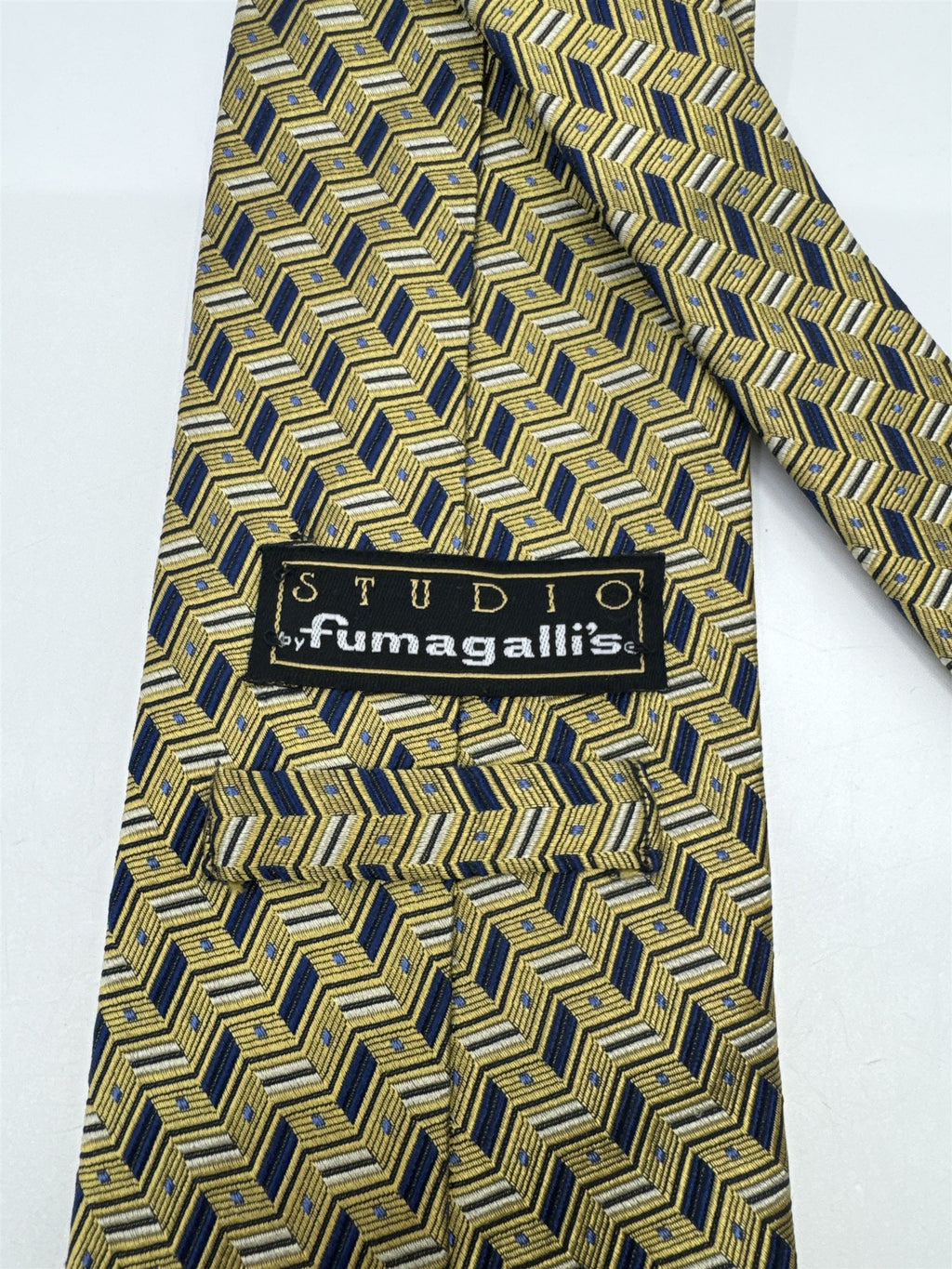 Gold And Blue Studio Fumagalli's Men's Neck Tie 100 Percent Silk