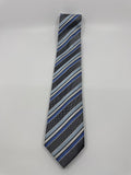 Blue And White Striped Alexander Julian Colours Polyester Men's Neck Tie