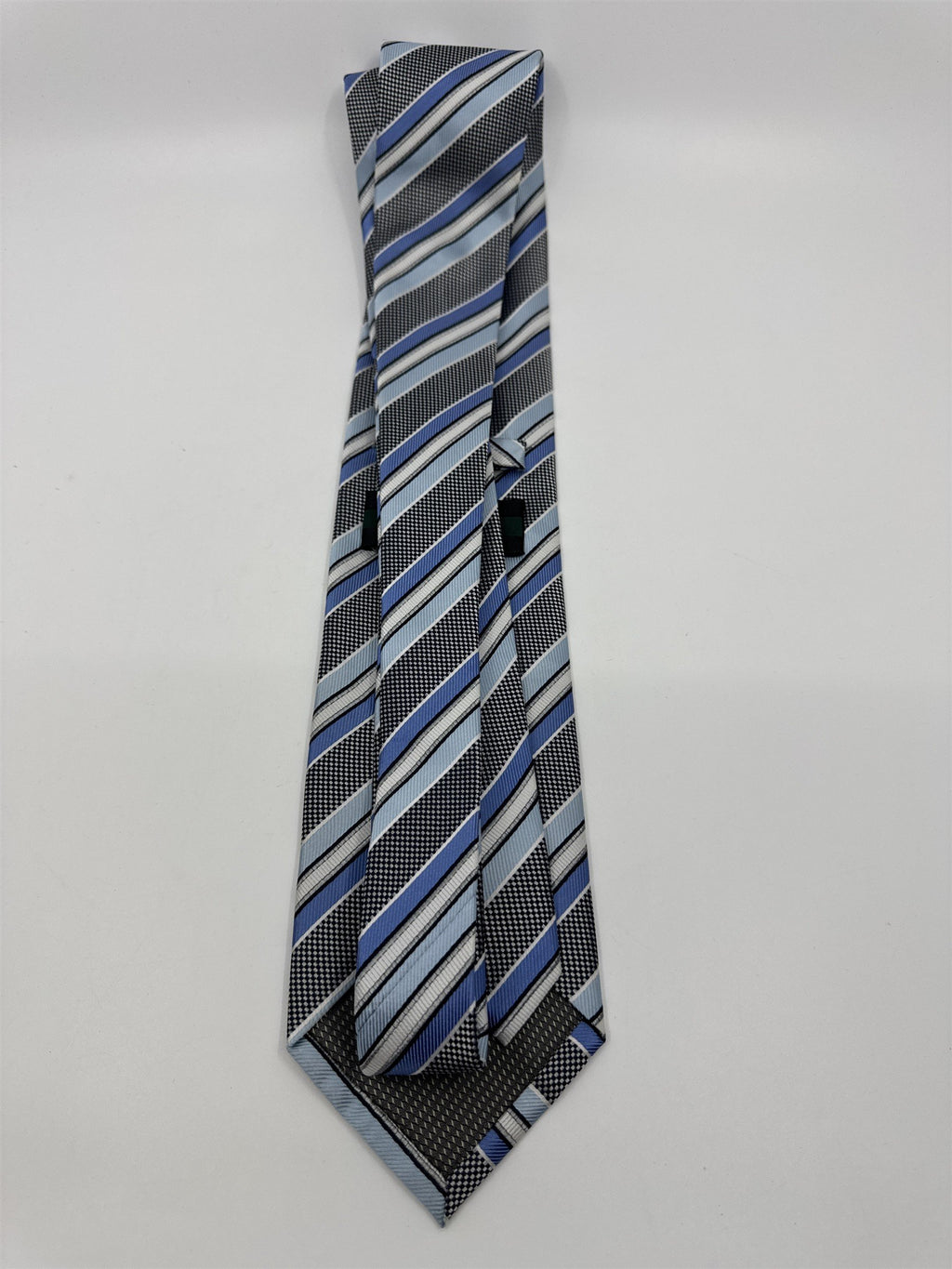 Blue And White Striped Alexander Julian Colours Polyester Men's Neck Tie