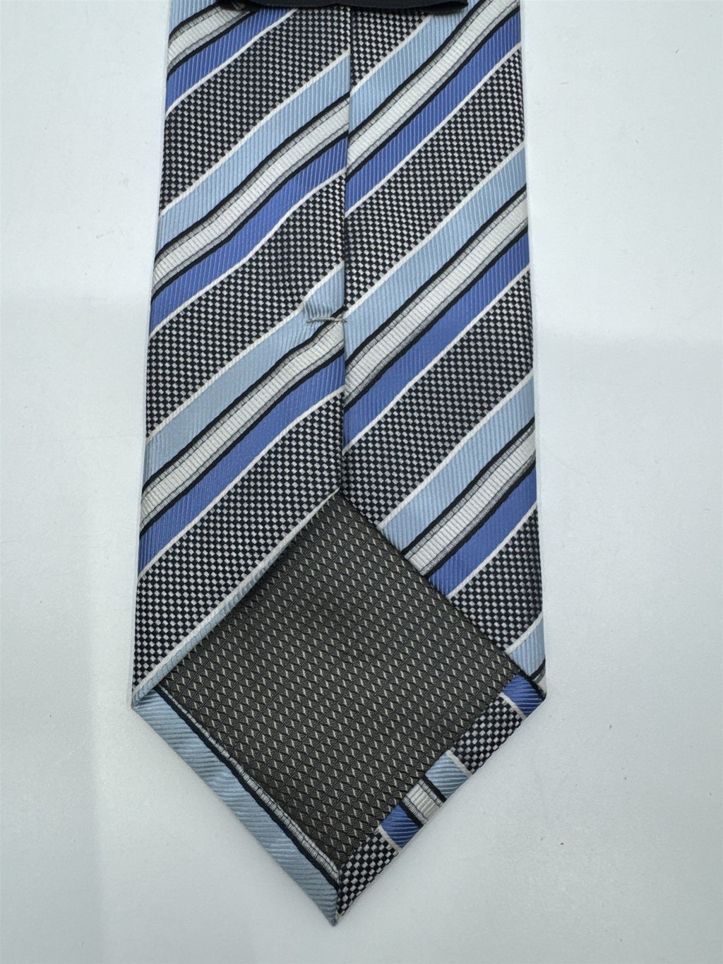 Blue And White Striped Alexander Julian Colours Polyester Men's Neck Tie