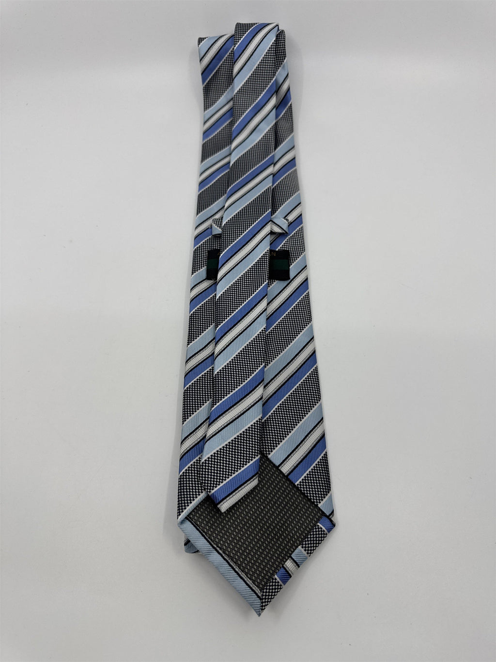 Blue And White Striped Alexander Julian Colours Polyester Men's Neck Tie