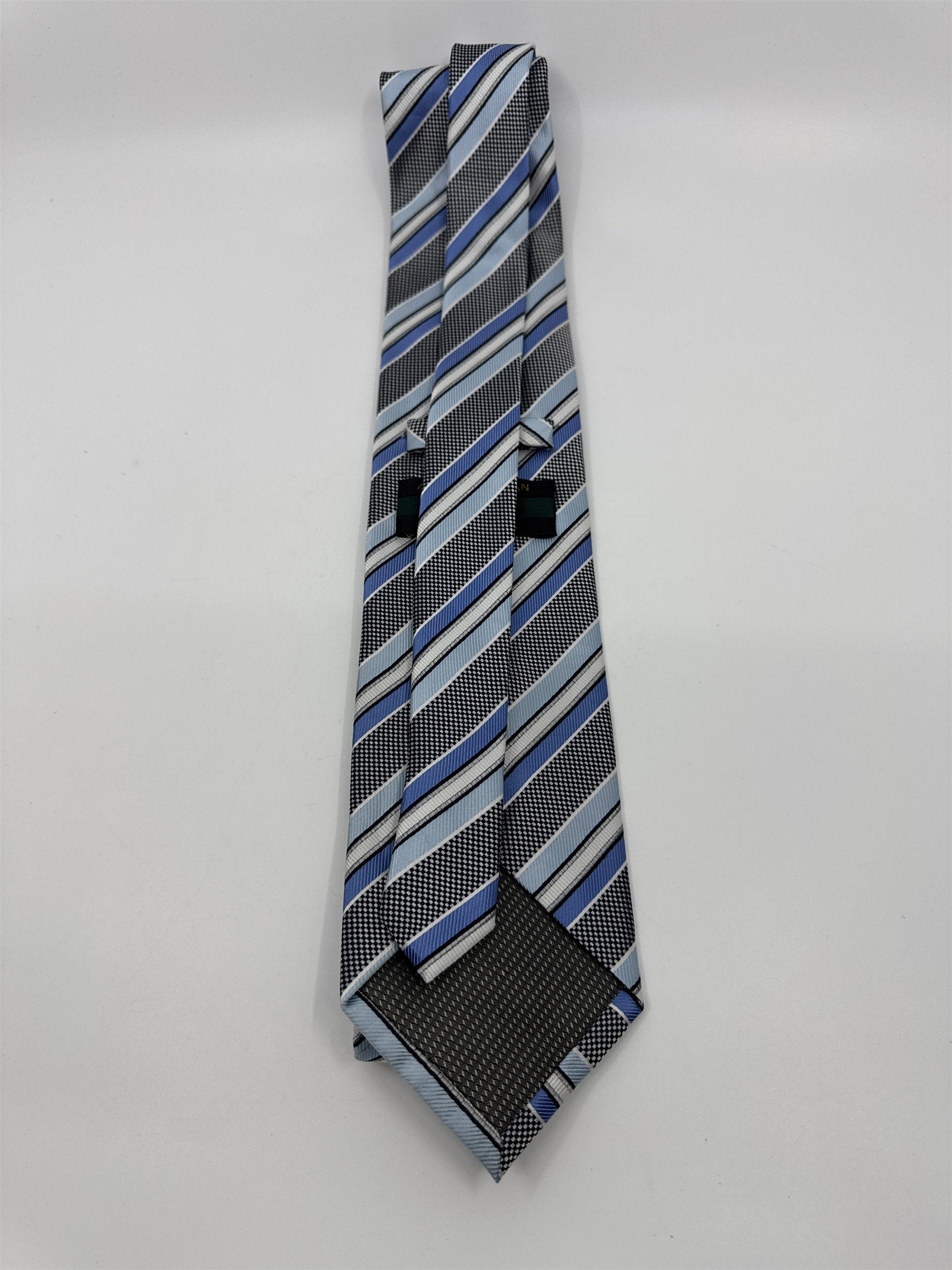 Blue And White Striped Alexander Julian Colours Polyester Men's Neck Tie