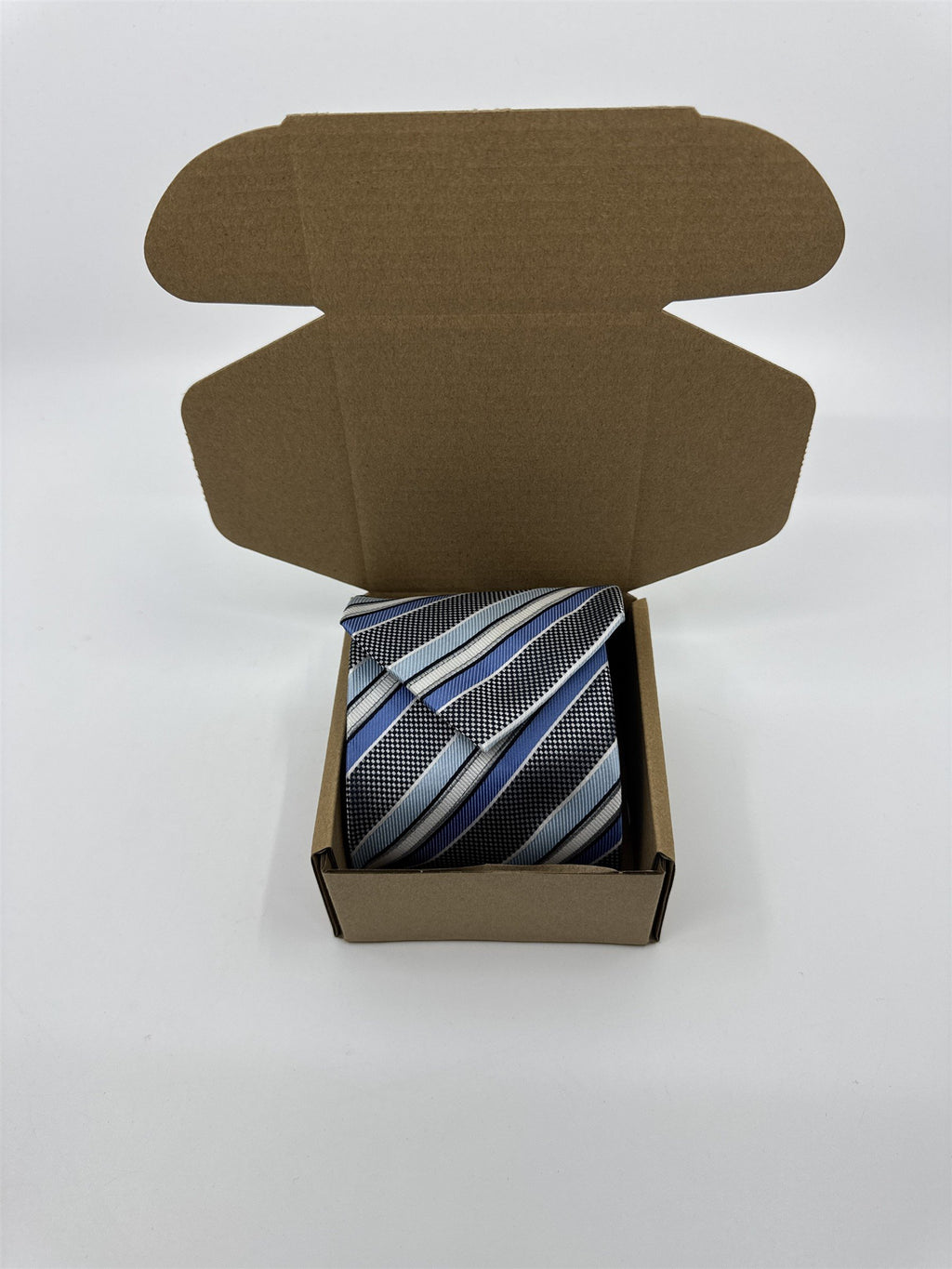 Blue And White Striped Alexander Julian Colours Polyester Men's Neck Tie