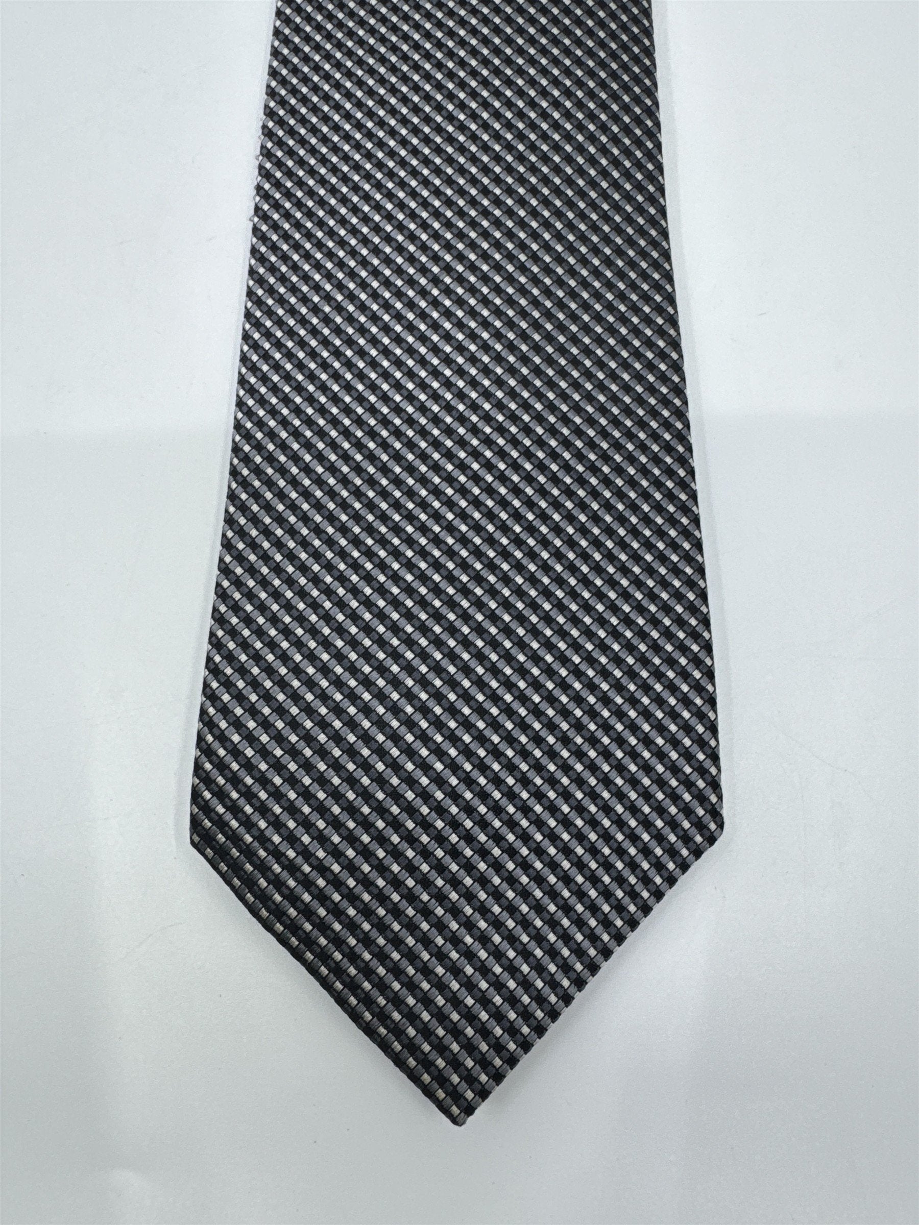 Black And White Checkered Pattern Geoffrey Beene Silk Men's Neck Tie