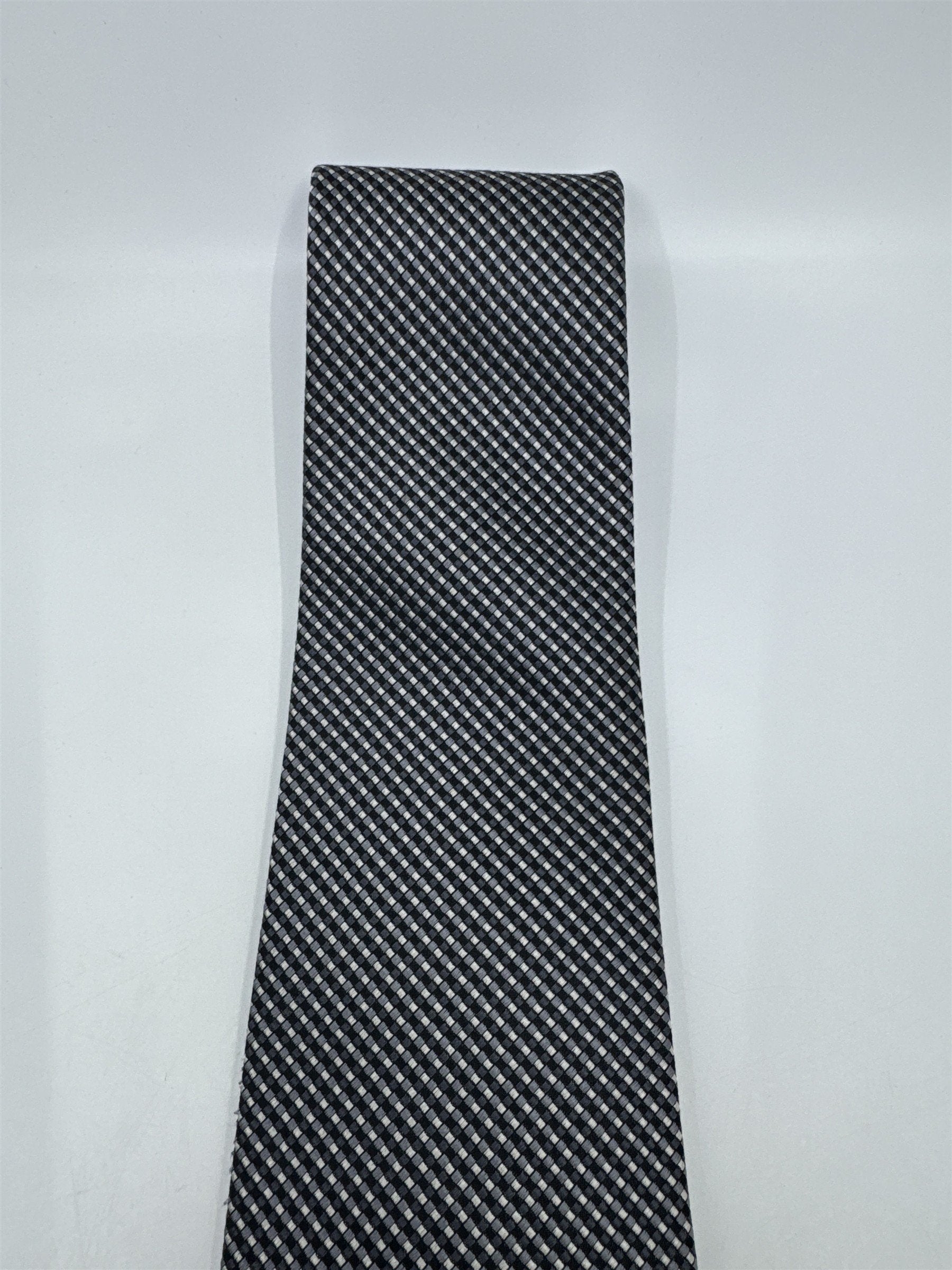 Black And White Checkered Pattern Geoffrey Beene Silk Men's Neck Tie