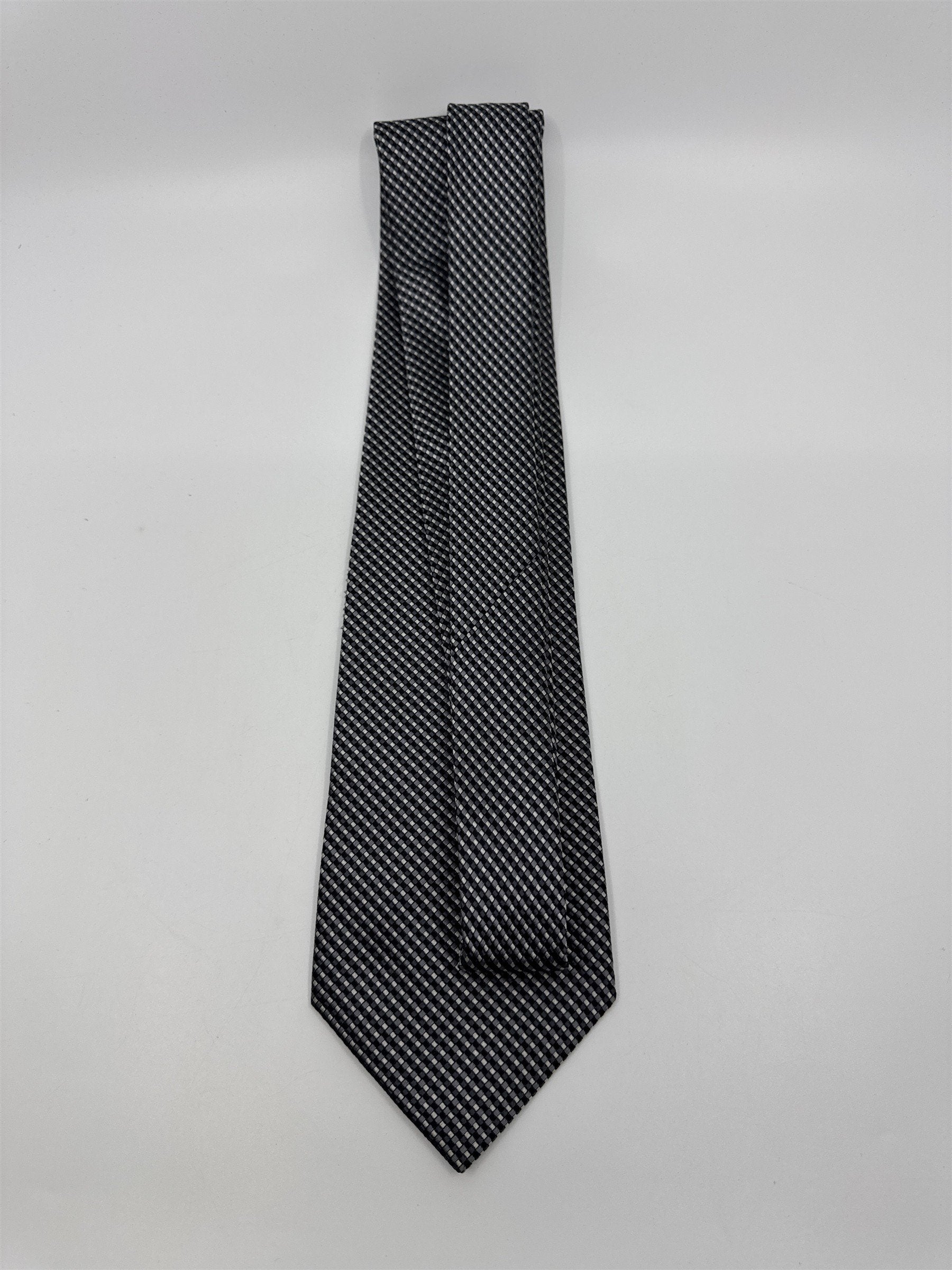 Black And White Checkered Pattern Geoffrey Beene Silk Men's Neck Tie