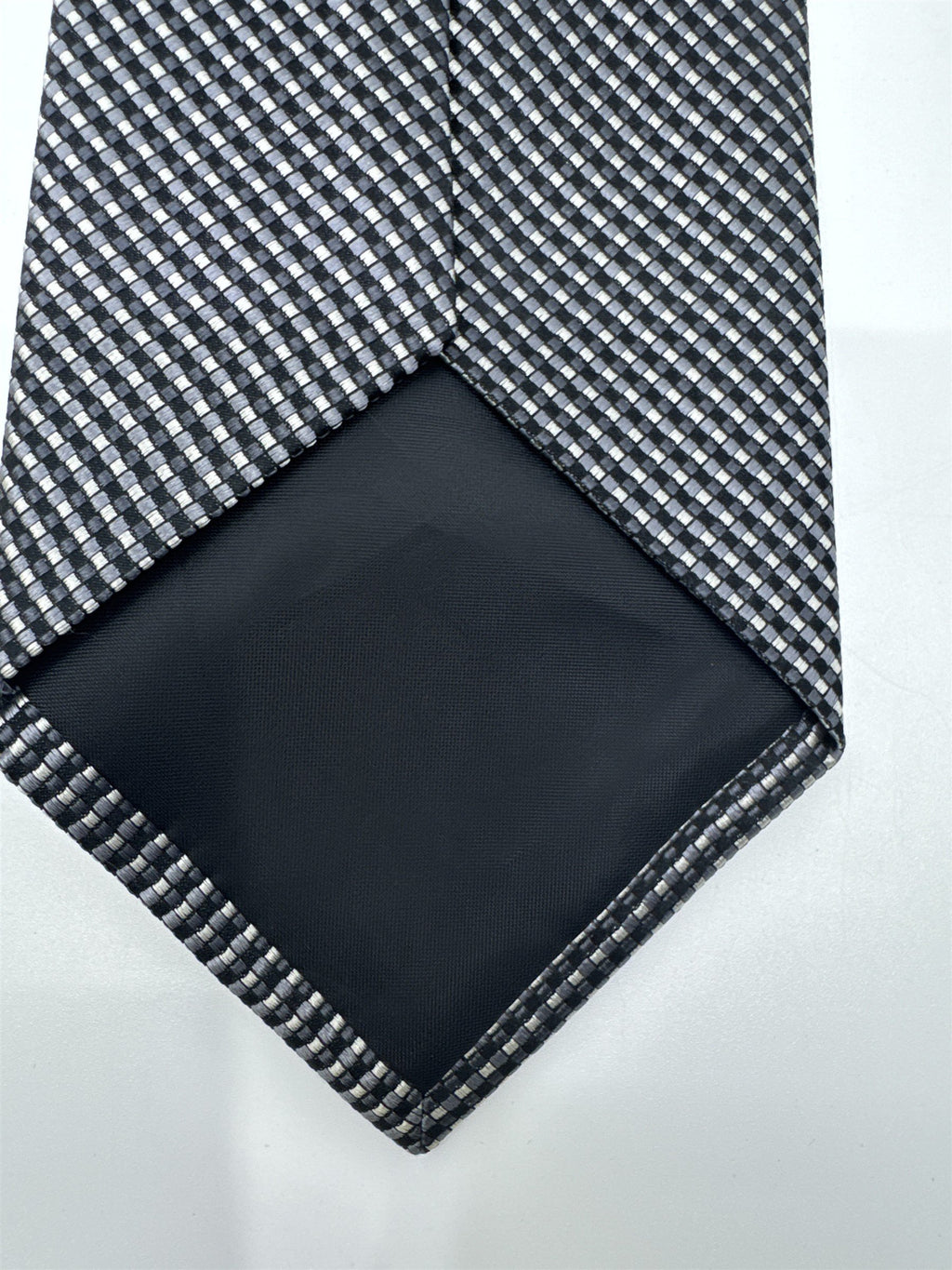 Black And White Checkered Pattern Geoffrey Beene Silk Men's Neck Tie