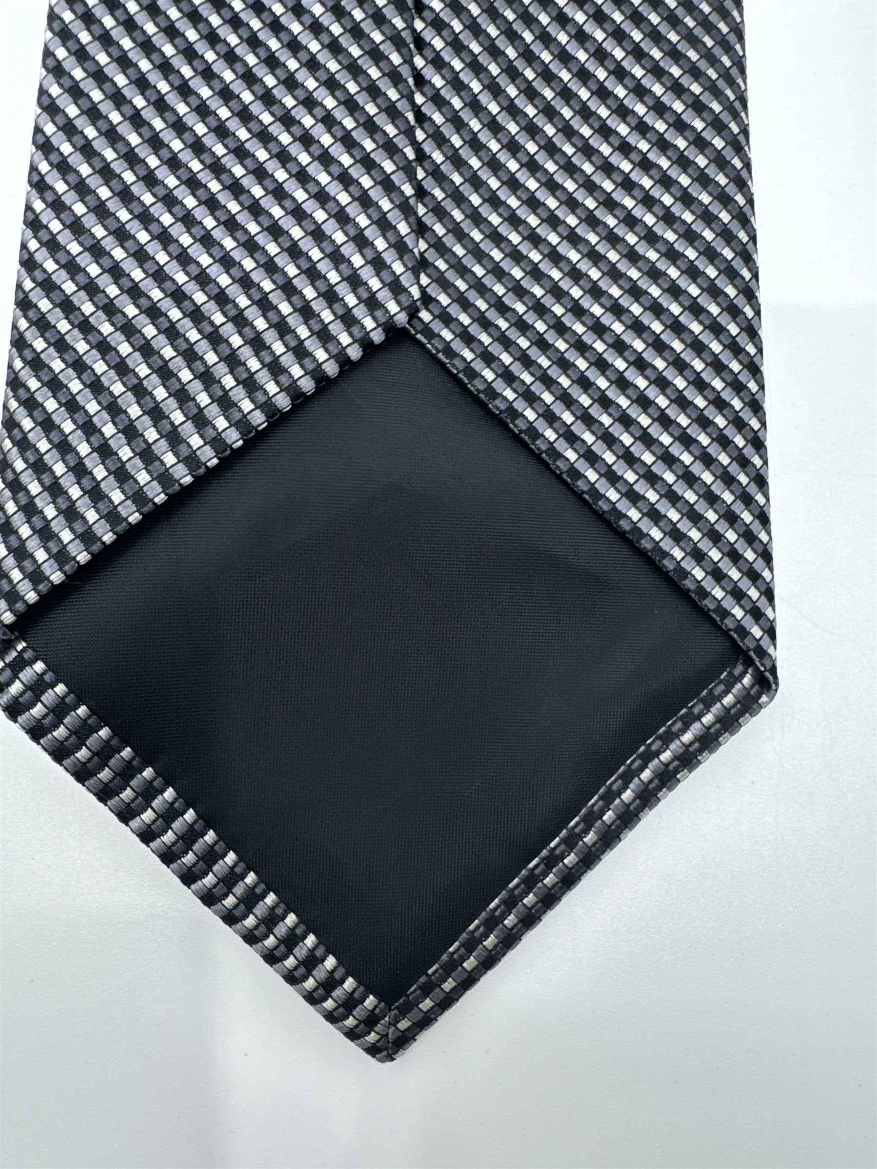 Black And White Checkered Pattern Geoffrey Beene Silk Men's Neck Tie