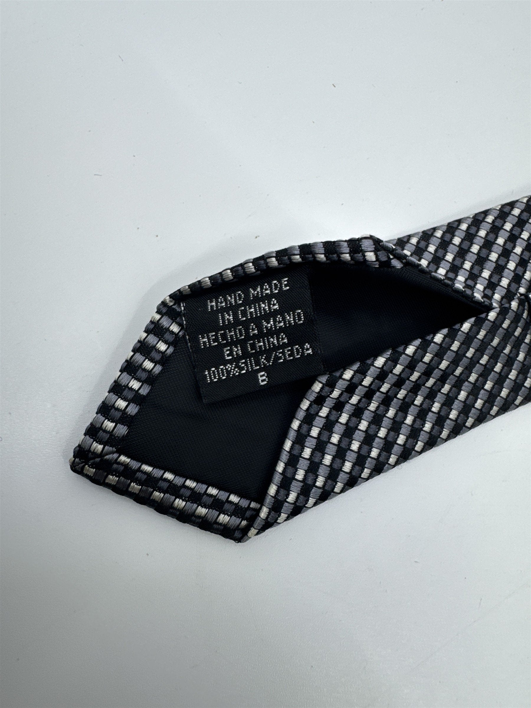 Black And White Checkered Pattern Geoffrey Beene Silk Men's Neck Tie