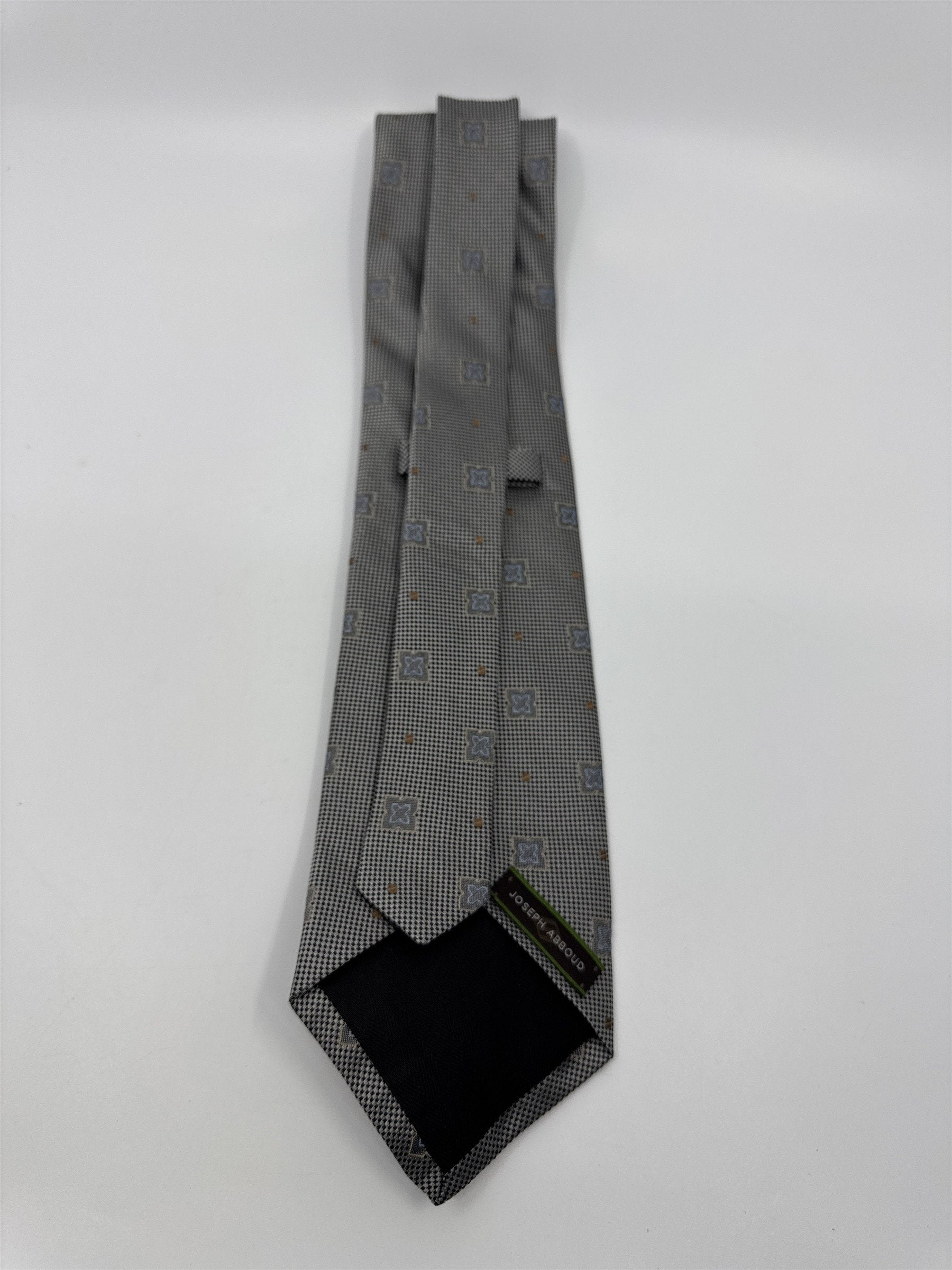 Gray/Beige Joseph Abboud 100 Percent Silk Men's Neck Tie Made In Italy