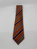 Orange, Yellow And Purple Striped Trafalgar 100 Percent Silk Men's Neck Tie