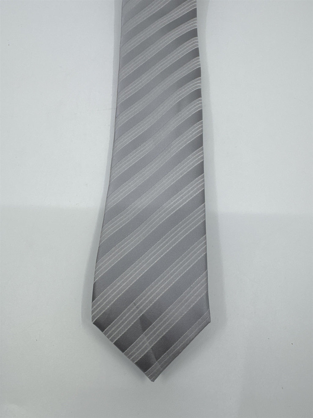 Silver/Gray Striped 100 Percent Polyester Alfani Men's Neck Tie