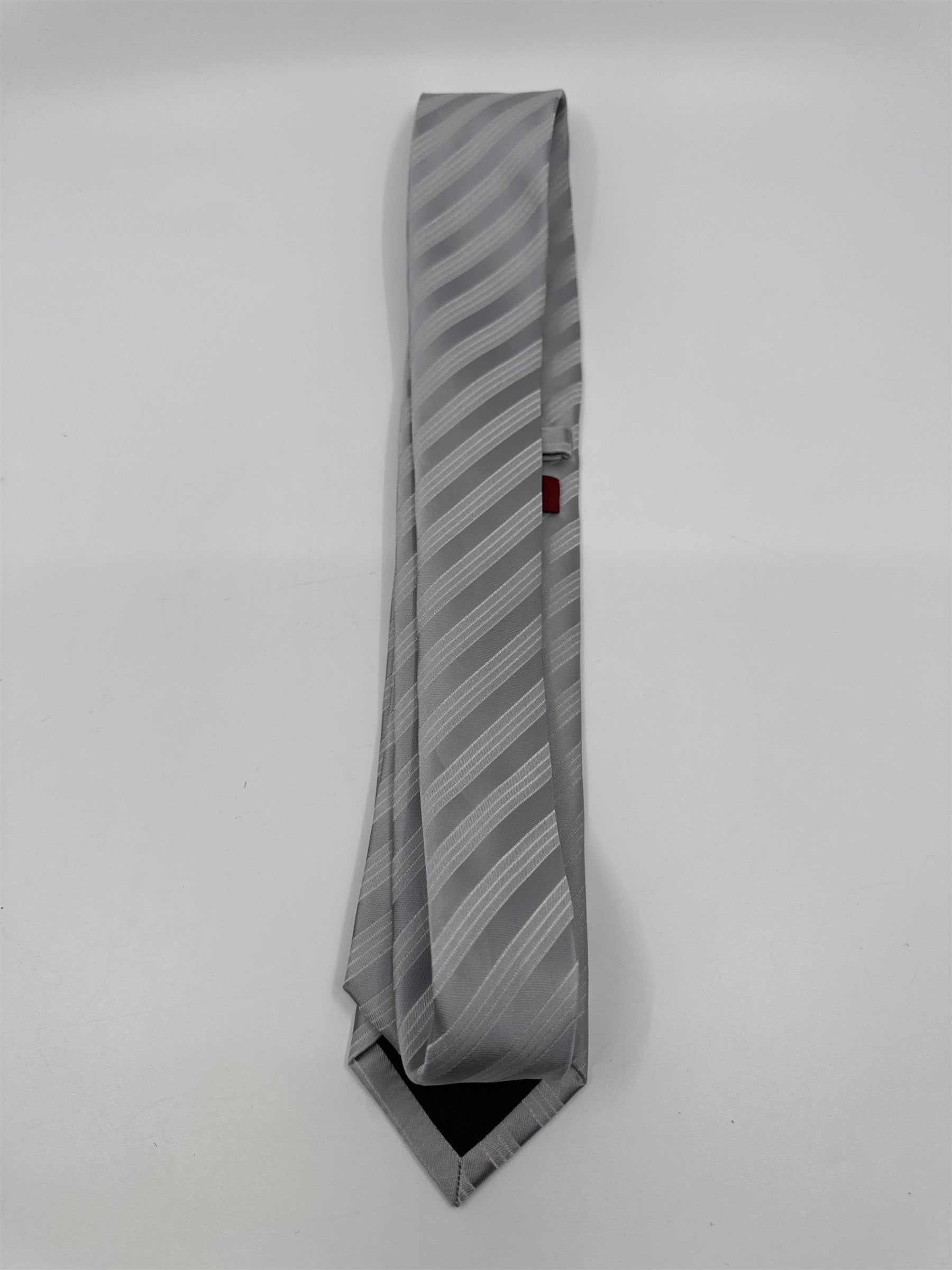 Silver/Gray Striped 100 Percent Polyester Alfani Men's Neck Tie