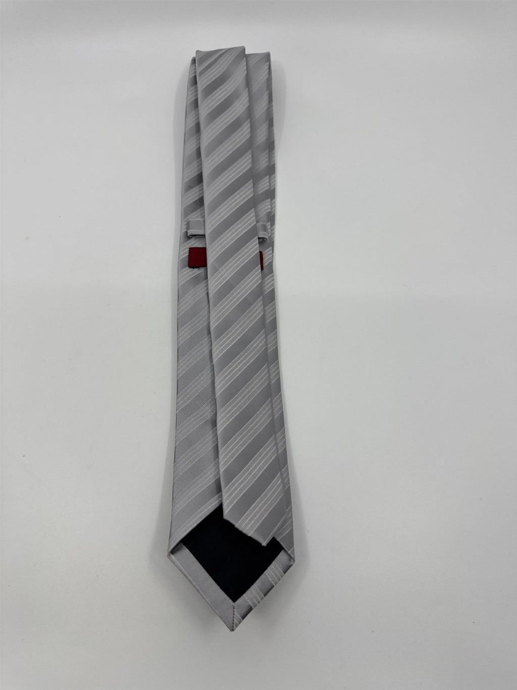 Silver/Gray Striped 100 Percent Polyester Alfani Men's Neck Tie