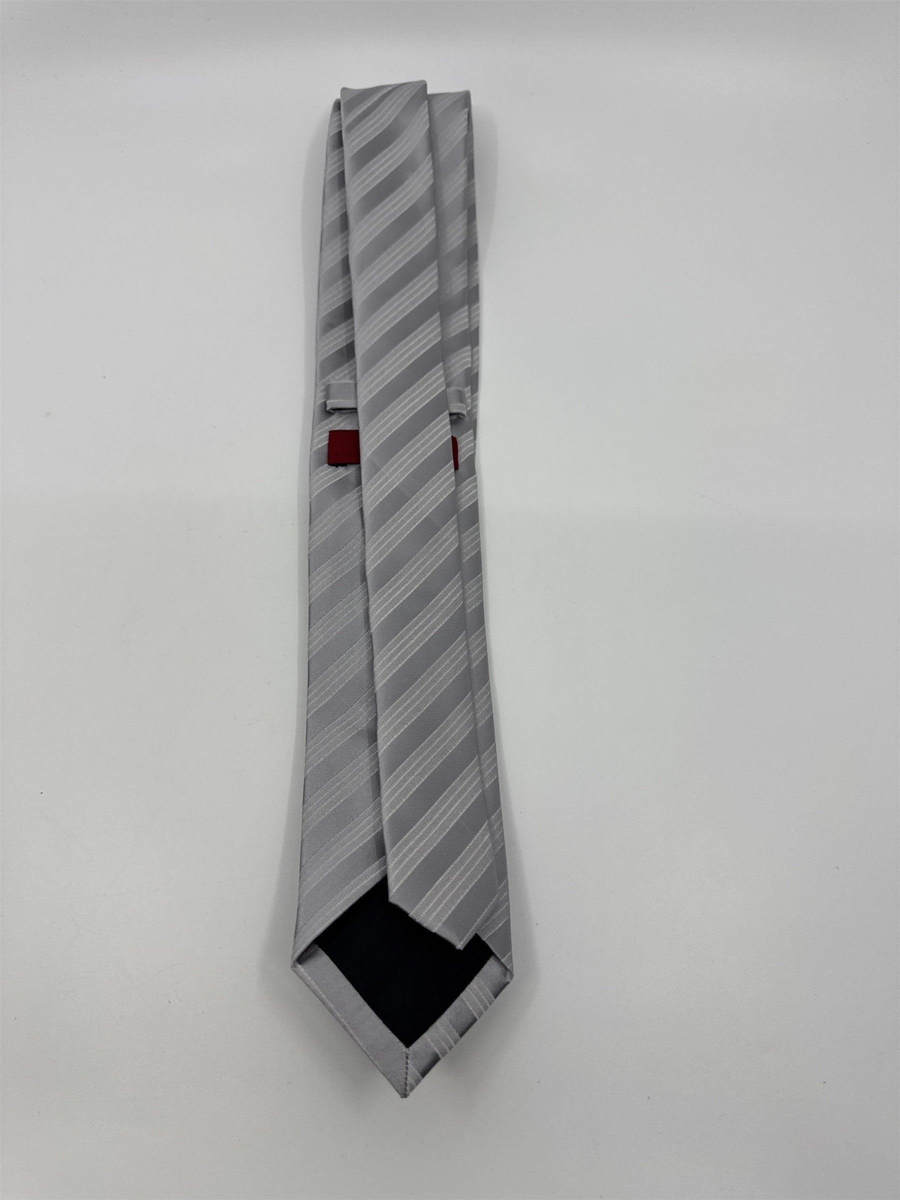 Silver/Gray Striped 100 Percent Polyester Alfani Men's Neck Tie
