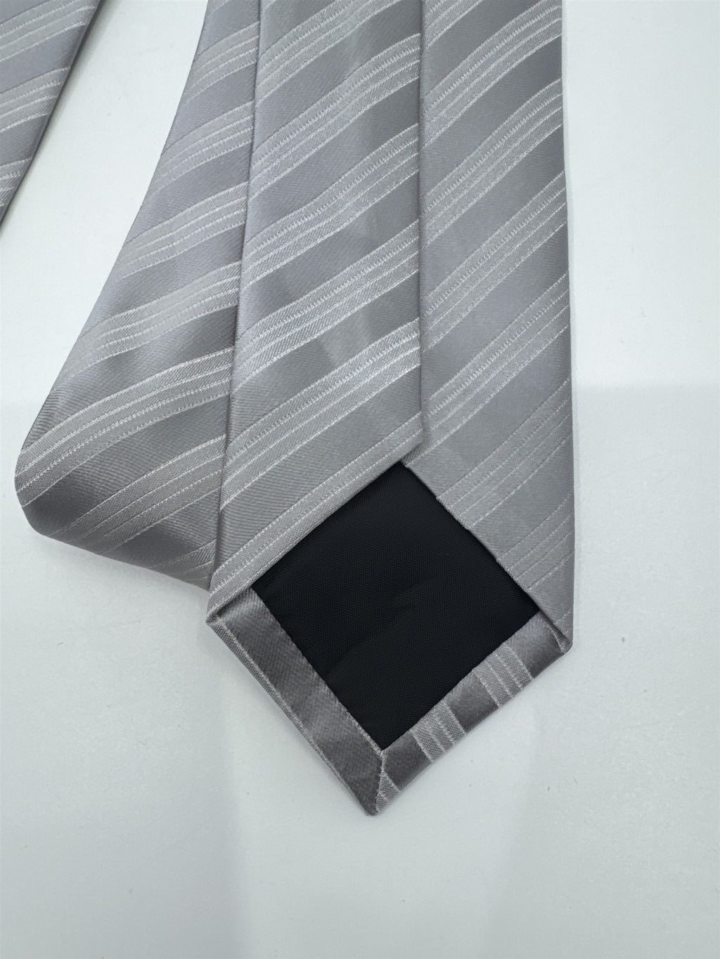 Silver/Gray Striped 100 Percent Polyester Alfani Men's Neck Tie