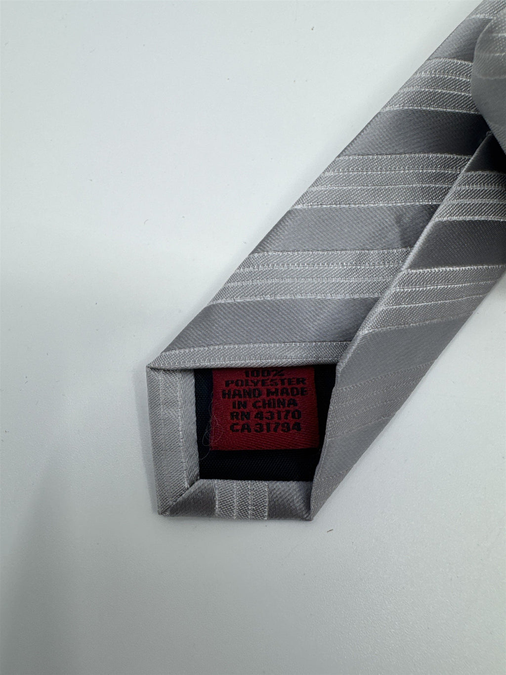 Silver/Gray Striped 100 Percent Polyester Alfani Men's Neck Tie