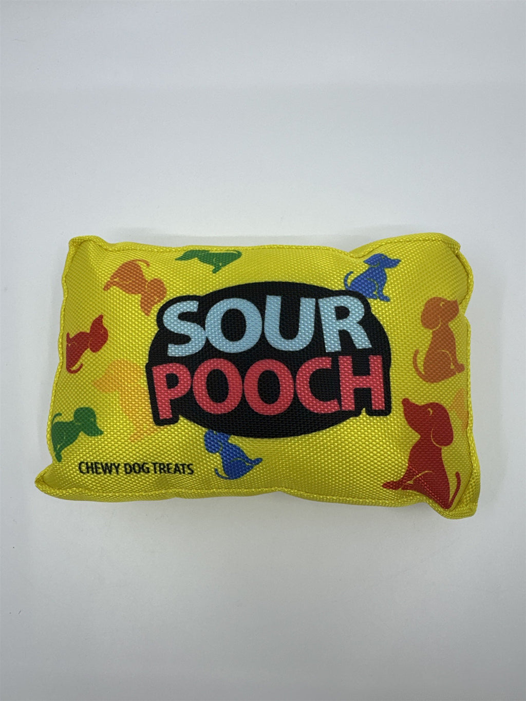 Sour Pooch Candy Box Dog Toy Yellow Candy Box Dog Toy